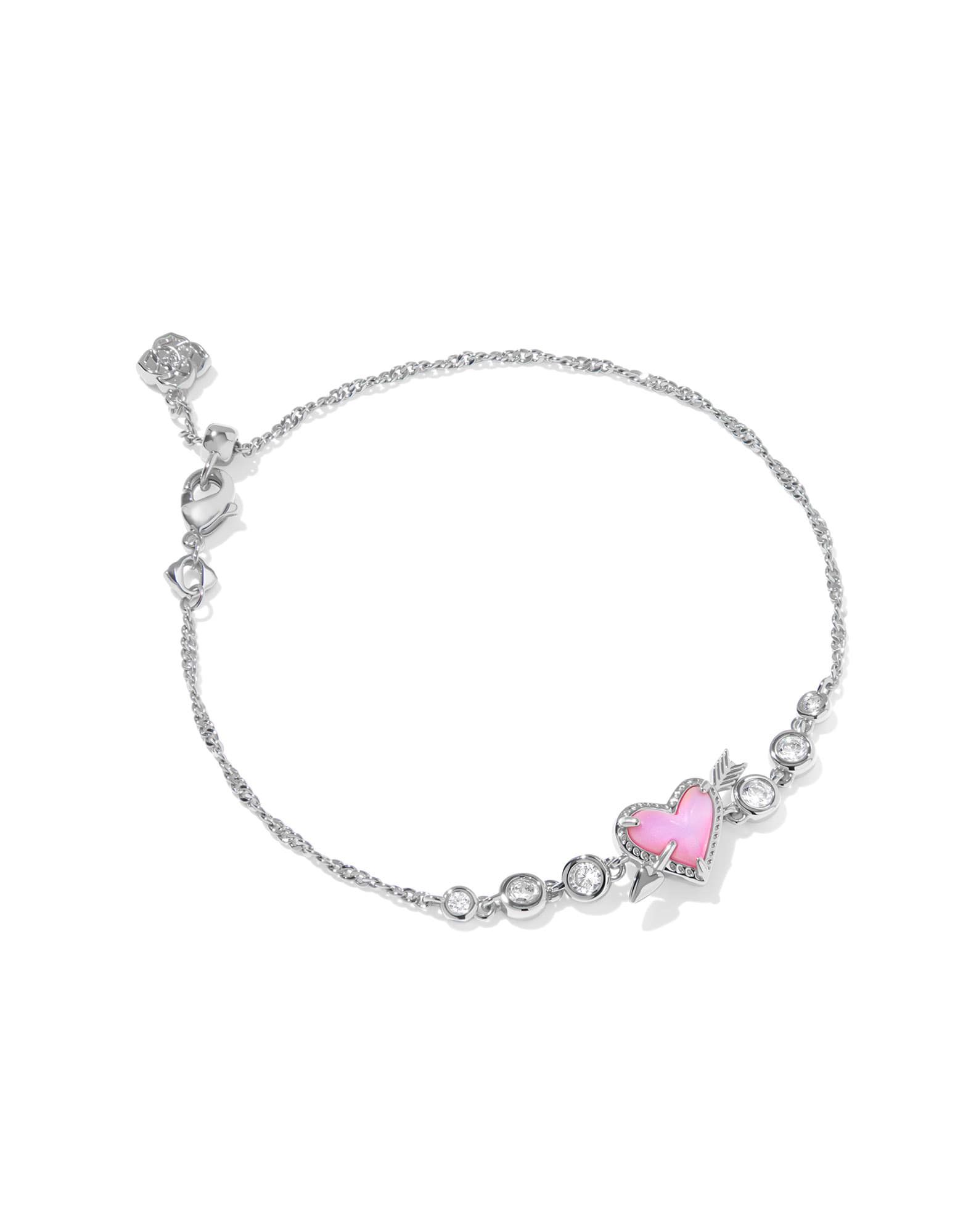 Ari Heart Arrow Silver Tennis Bracelet 