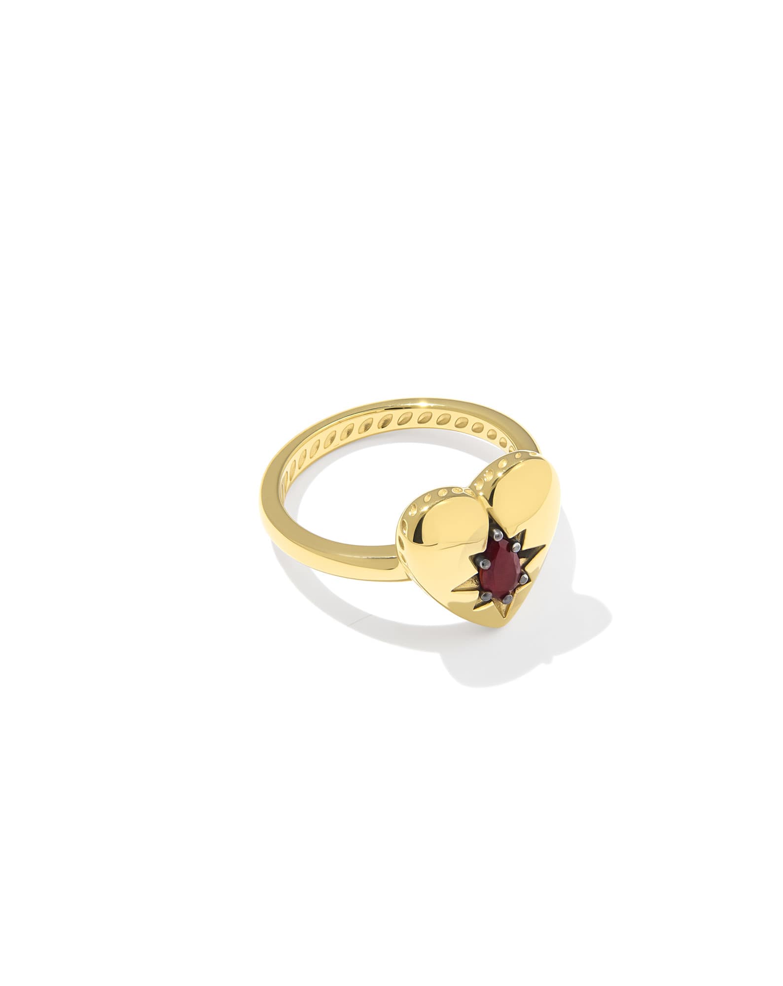 Bold Heirloom Heart 18k Yellow Gold Vermeil Band Ring 