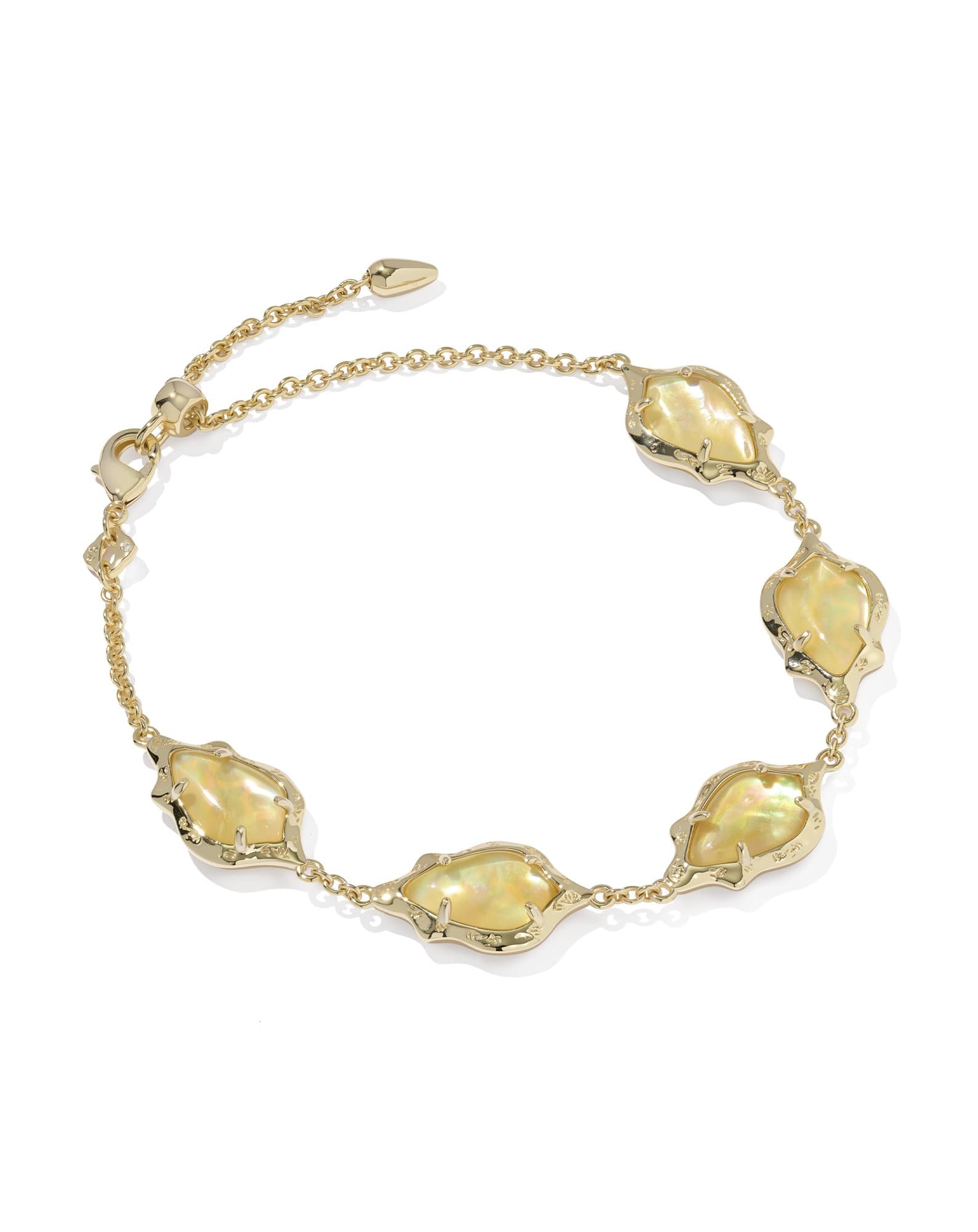 Adriana Scallop Frame Gold Delicate Chain Bracelet 
