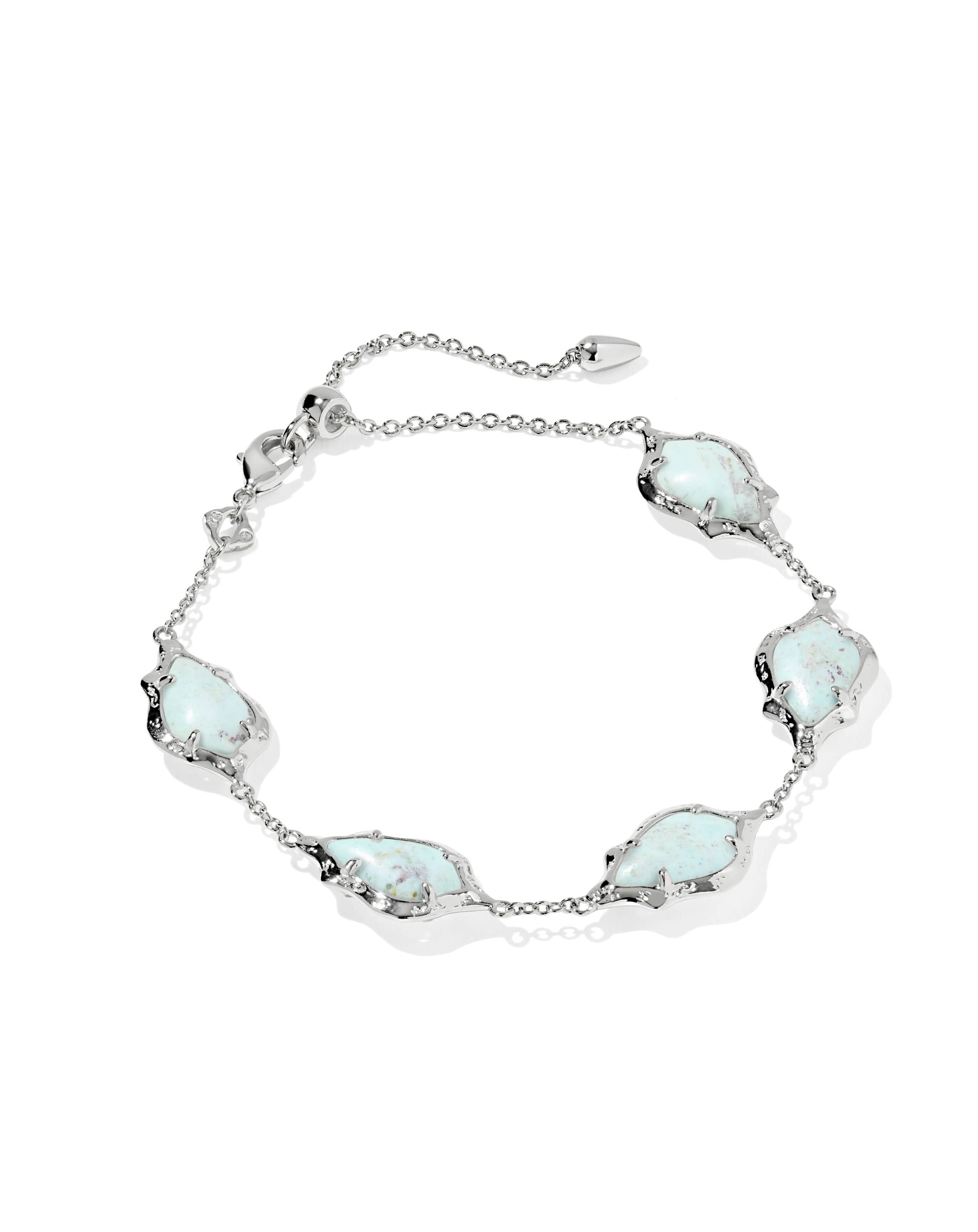 Adriana Scallop Frame Silver Delicate Chain Bracelet 