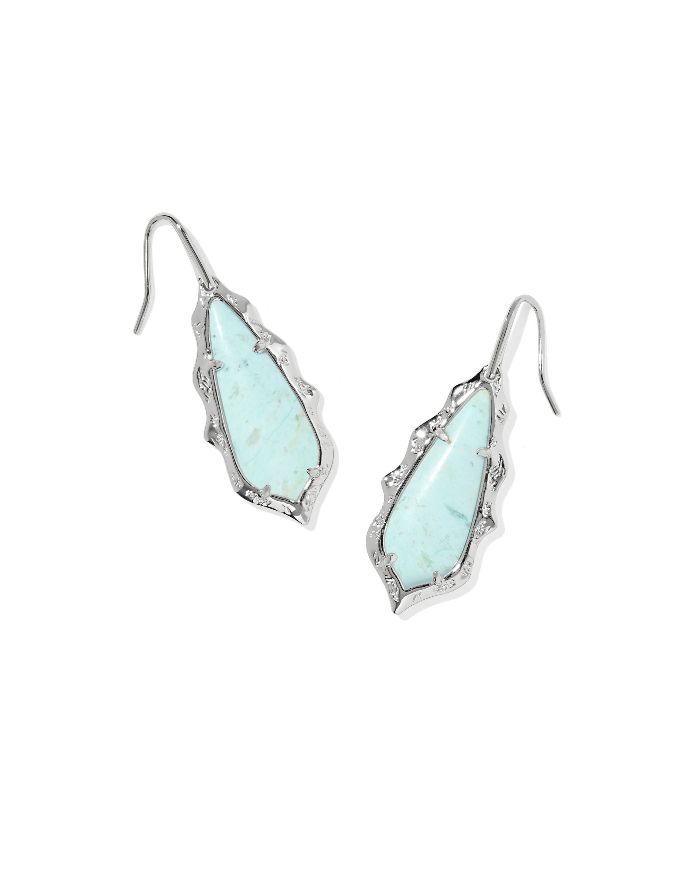 Adriana Scallop Frame Silver Drop Earrings 