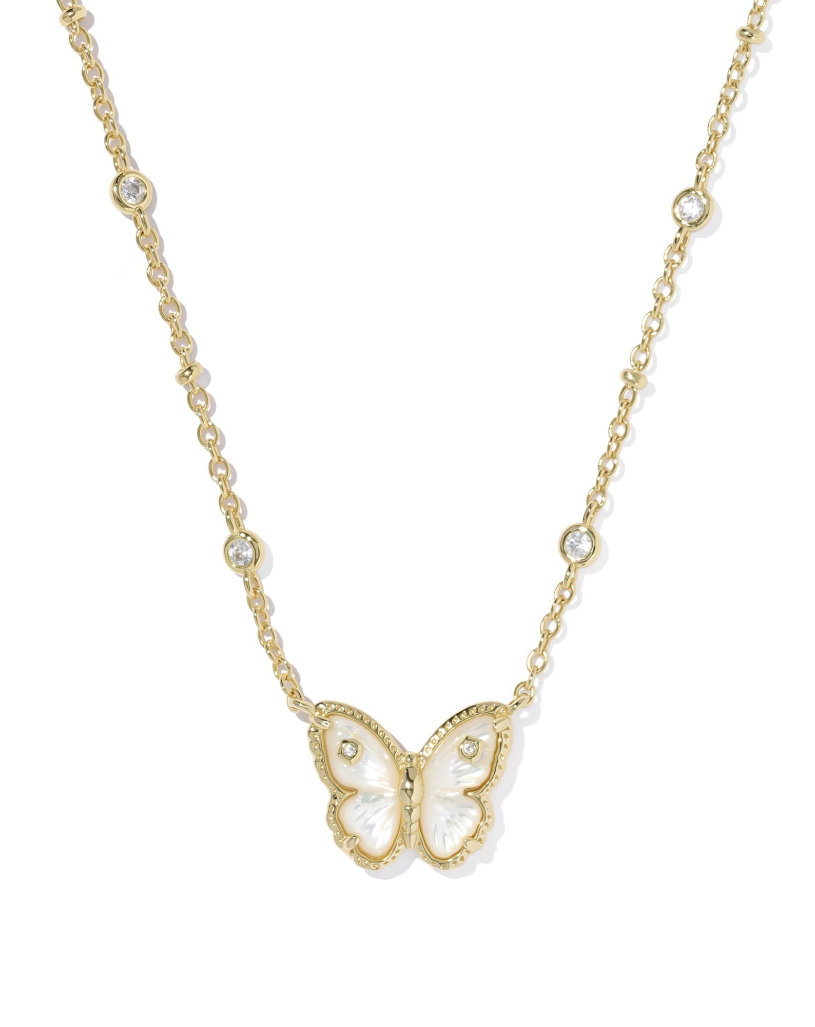 Cailey Butterfly Gold Short Pendant Necklace 
