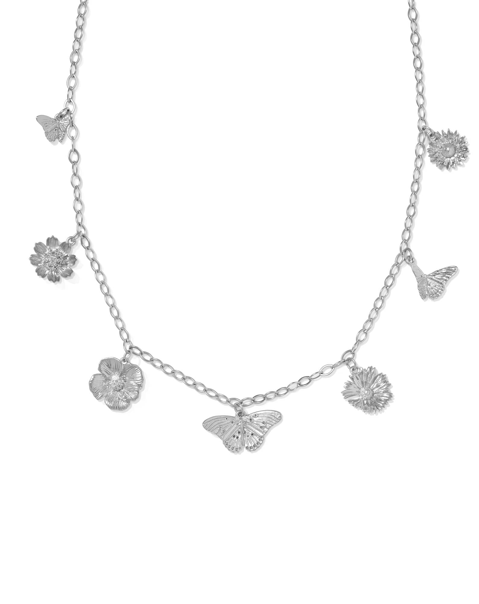 Cailey Vintage Silver Charm Necklace