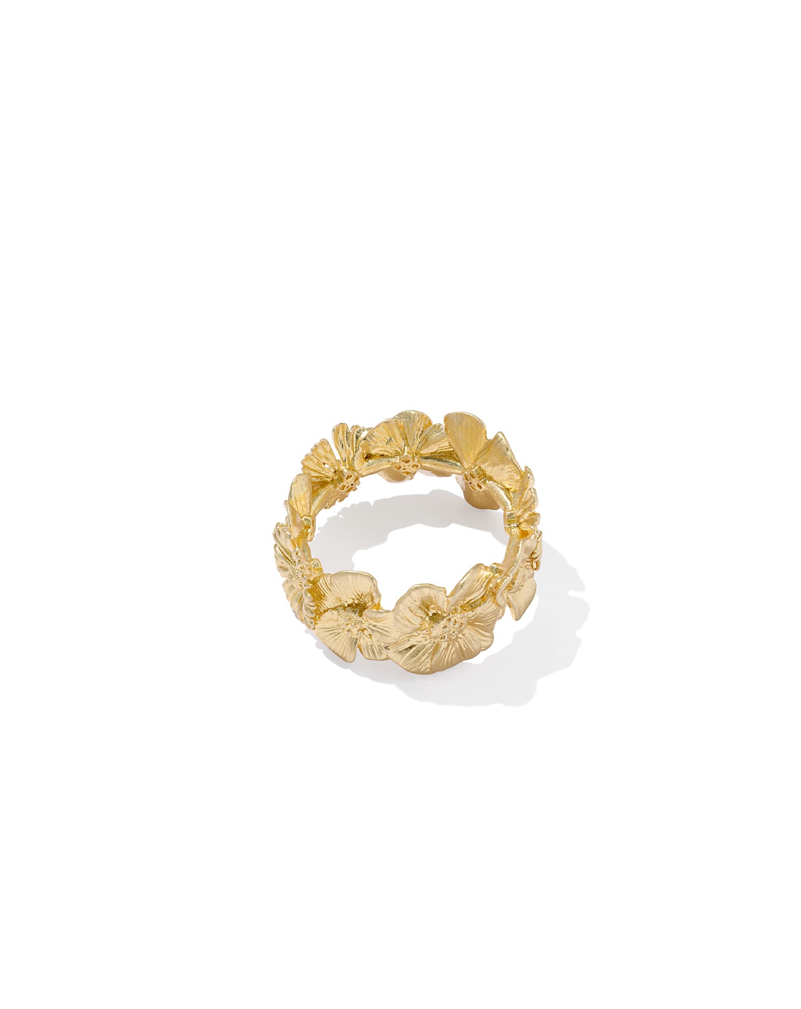 Cailey Flower Gold Band Ring 