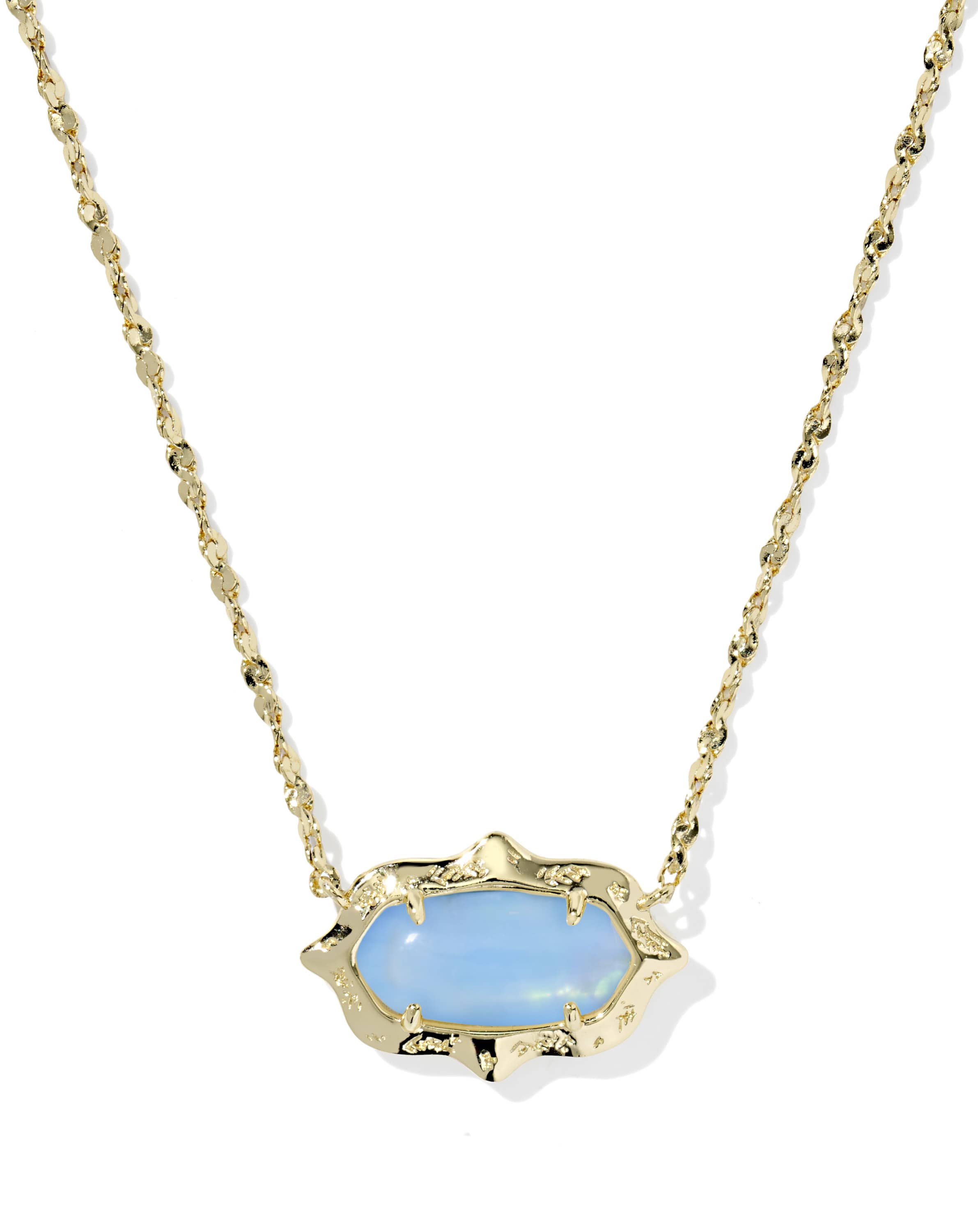 Elisa Scallop Frame Gold Short Pendant Necklace