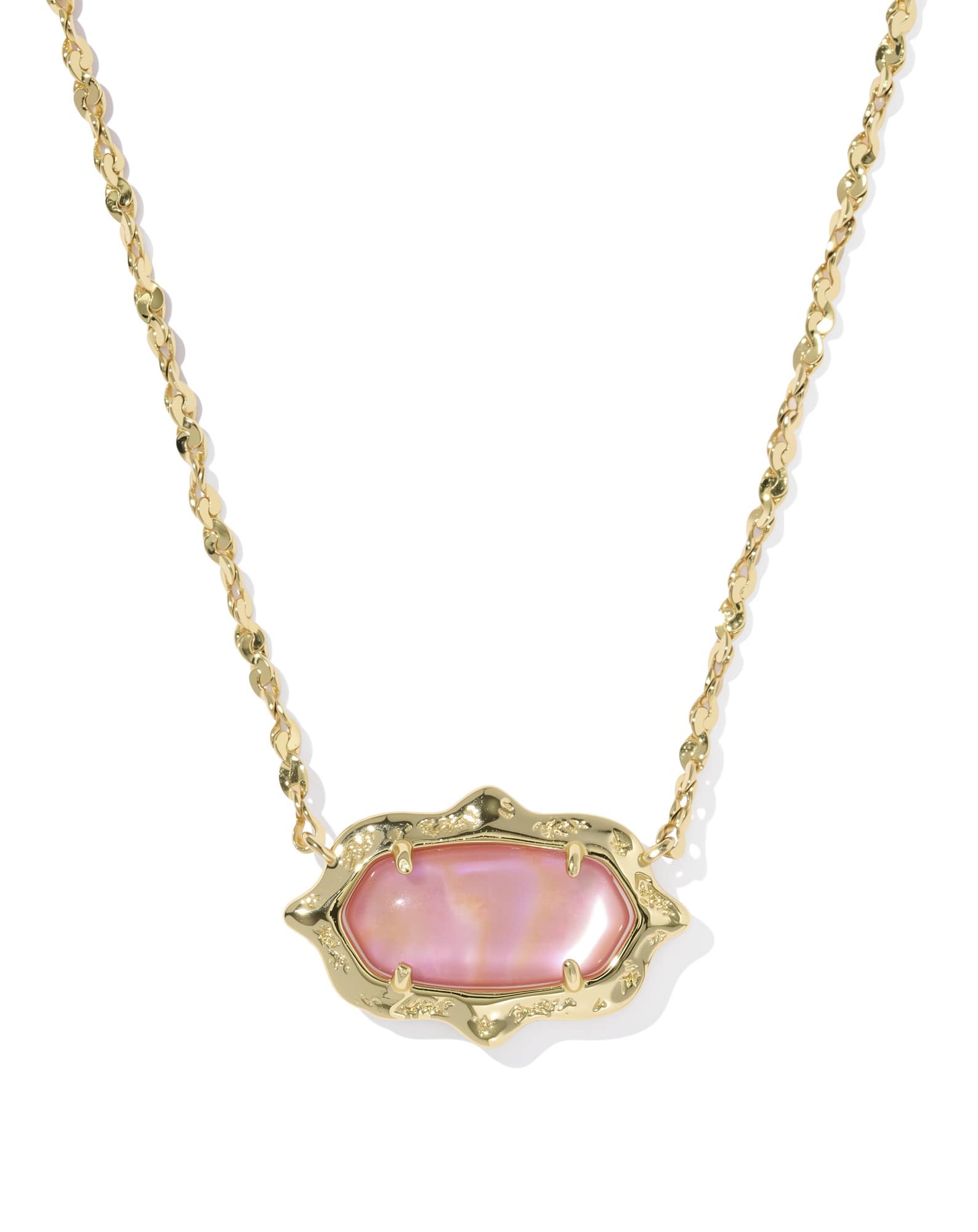 Elisa Scallop Frame Gold Short Pendant Necklace
