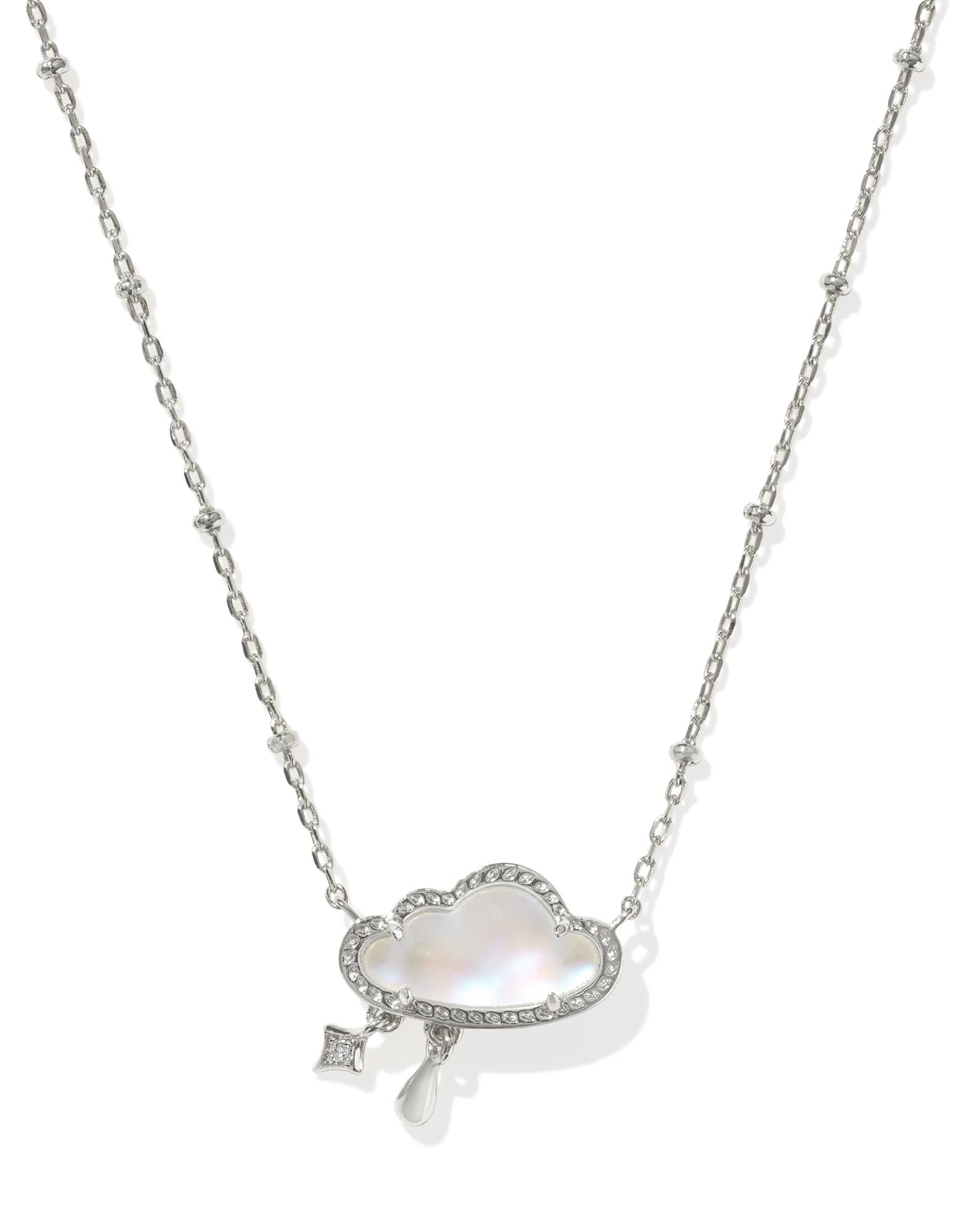 Celeste Cloud Silver Short Pendant Necklace