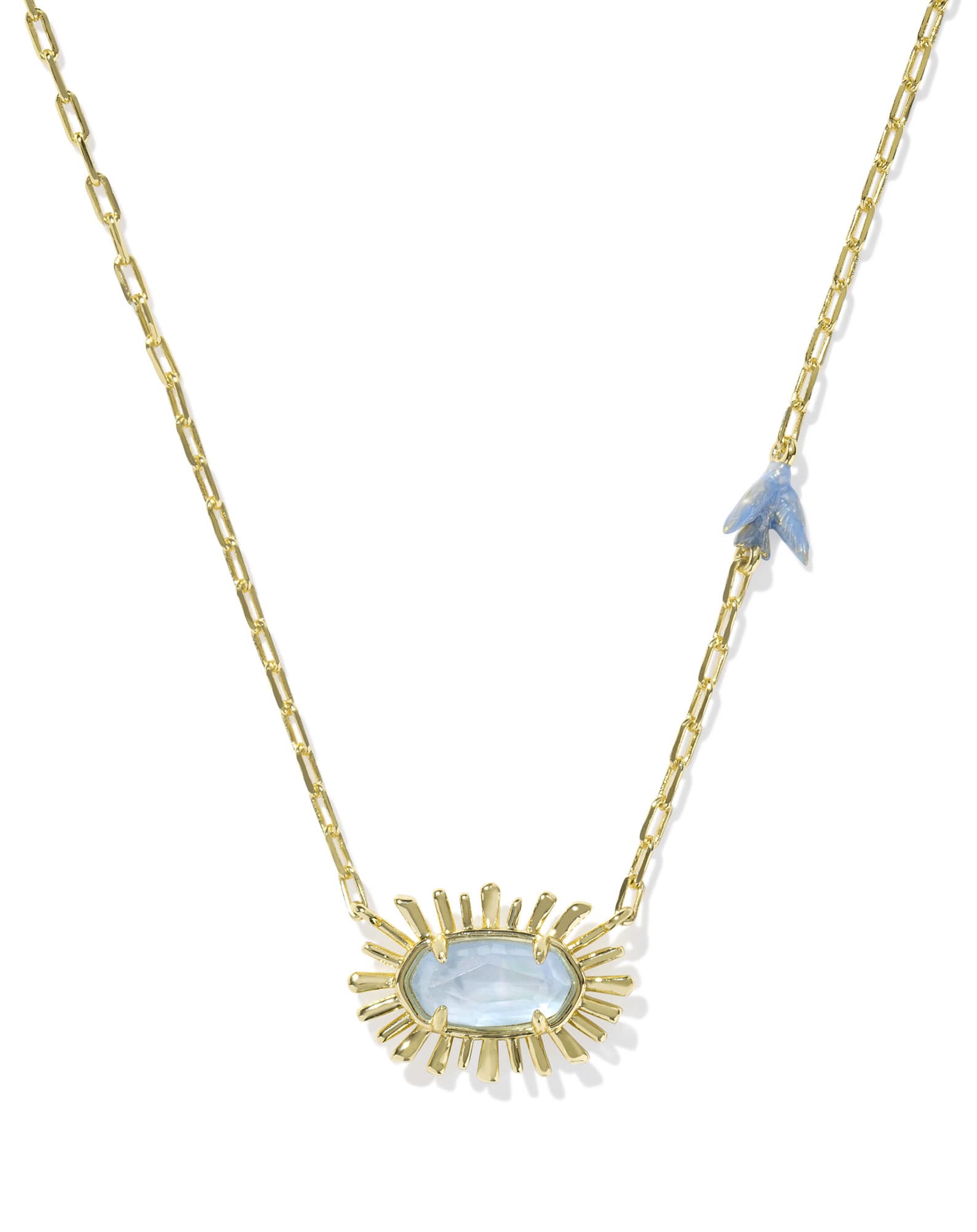 Elisa Bird Gold Short Pendant Necklace