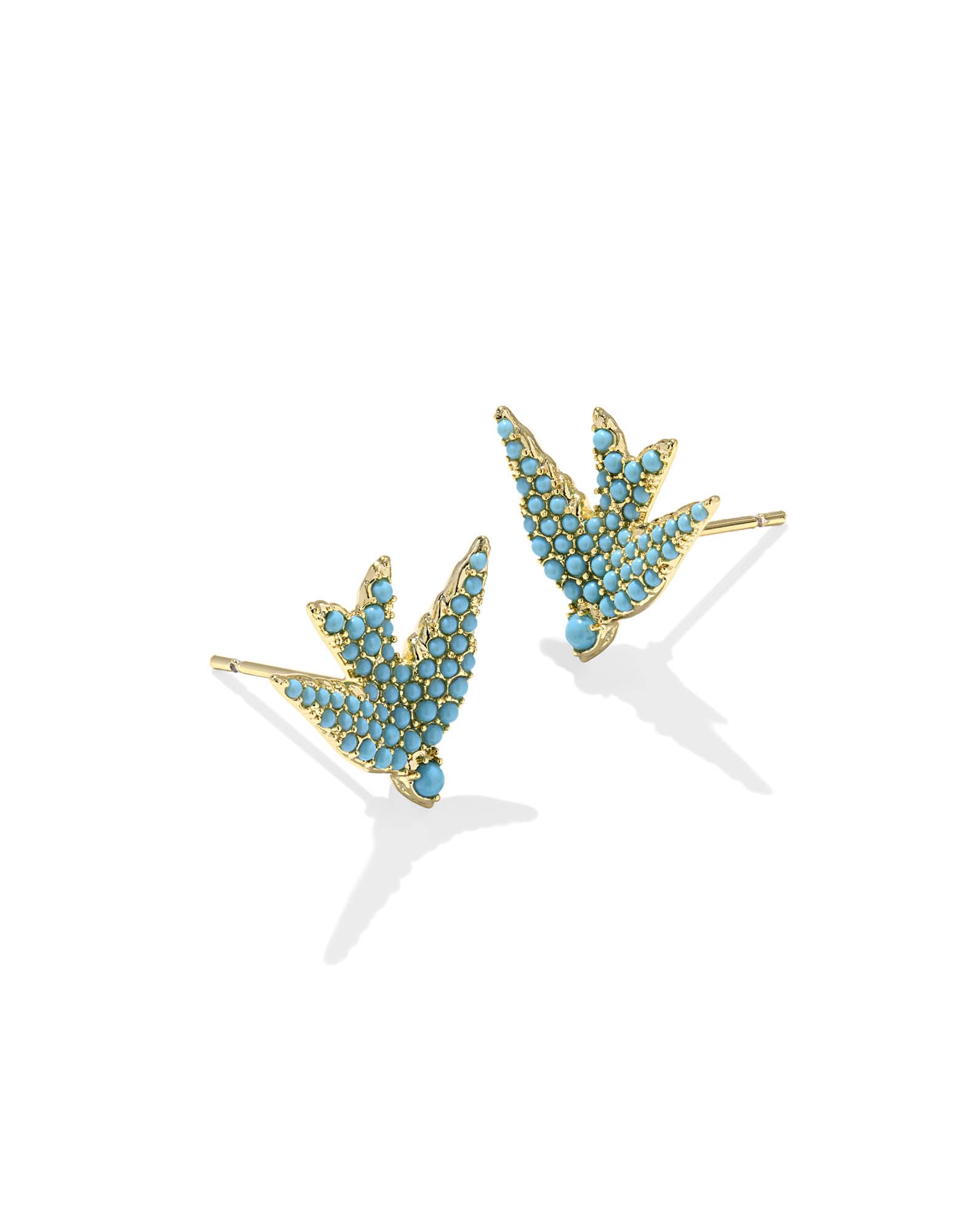 Melody Bird Gold Stud Earrings