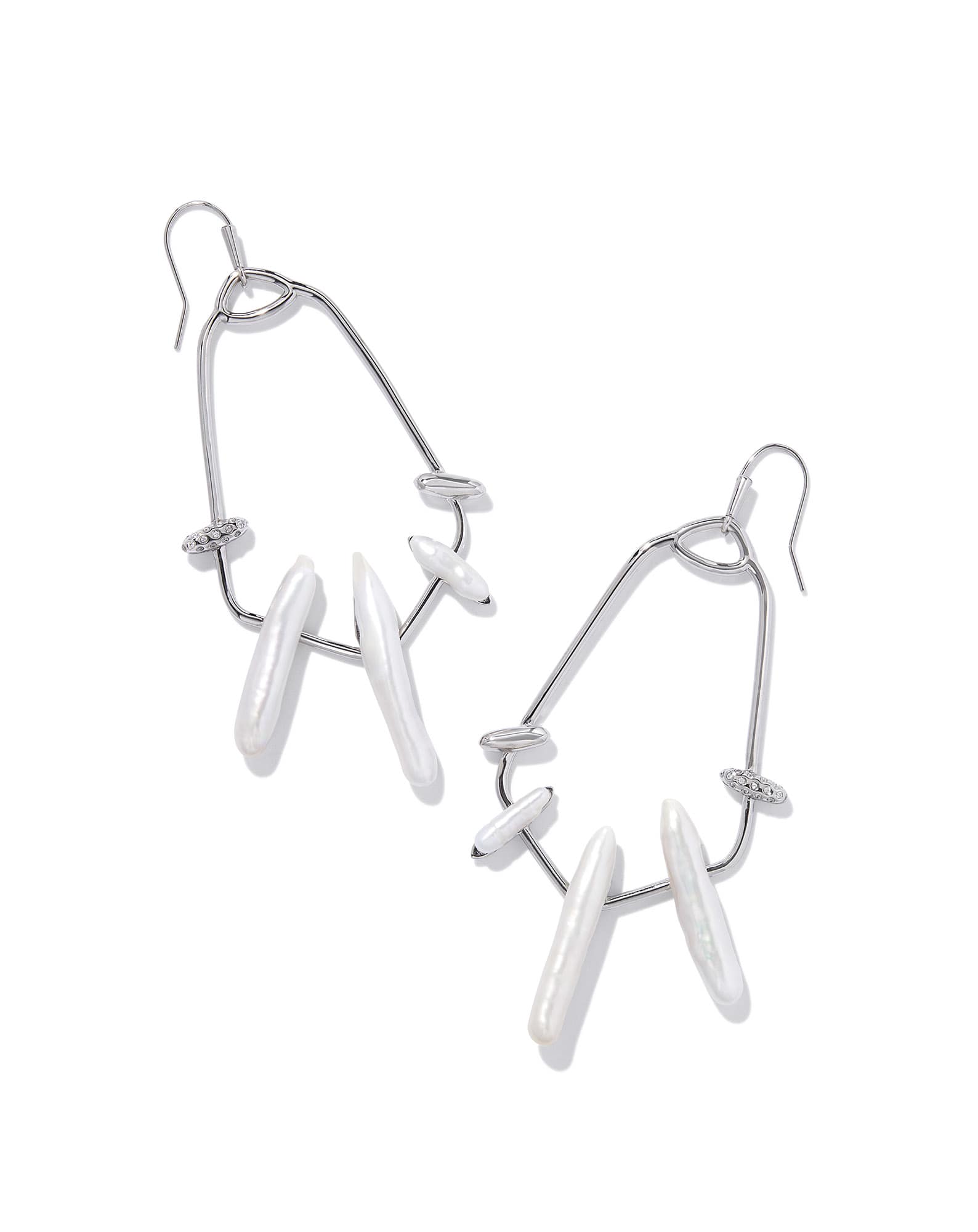 Eileen Silver Statement Earrings in Freshwater Cultured Pearl