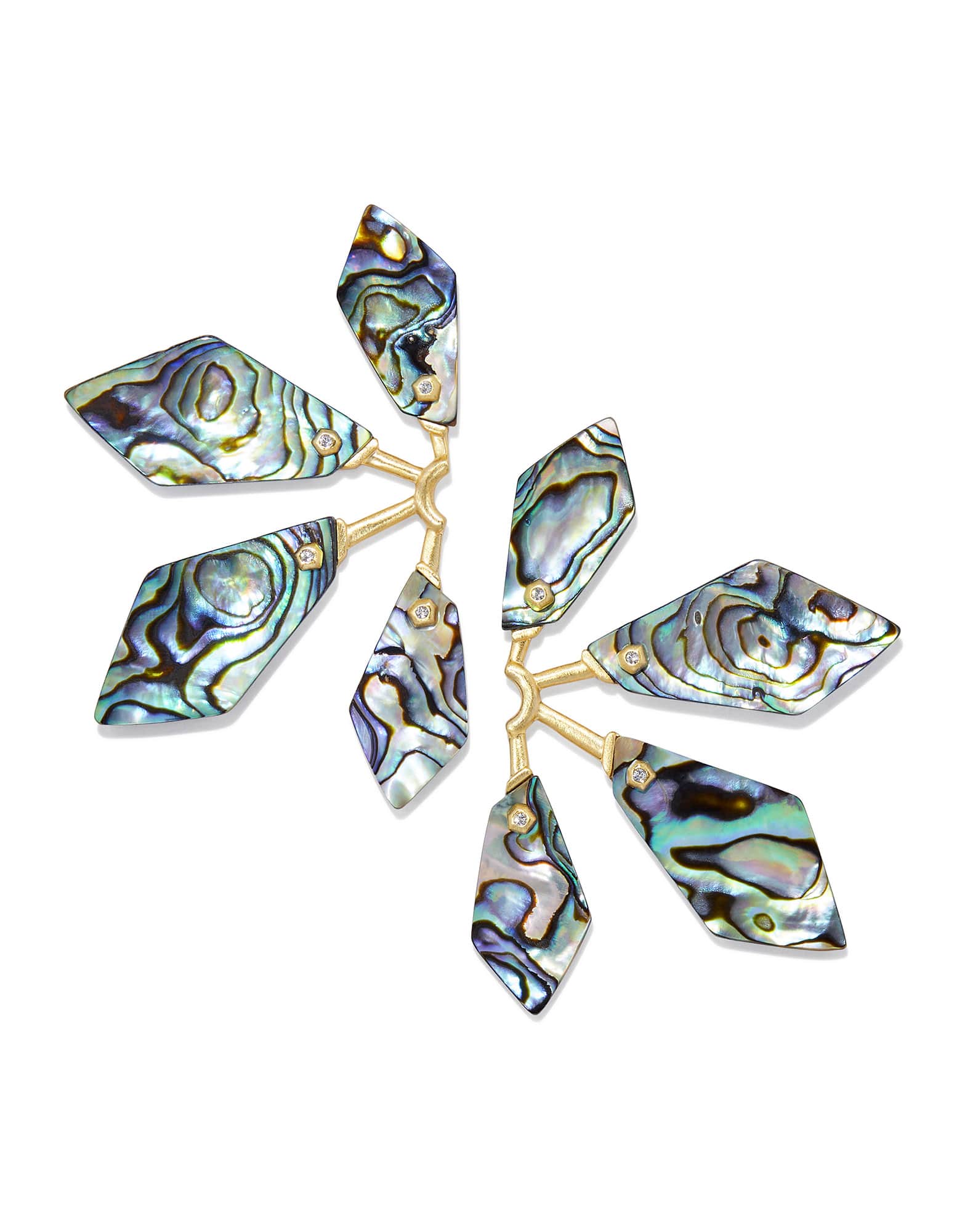 Malika Gold Statement Earrings in Abalone Shell