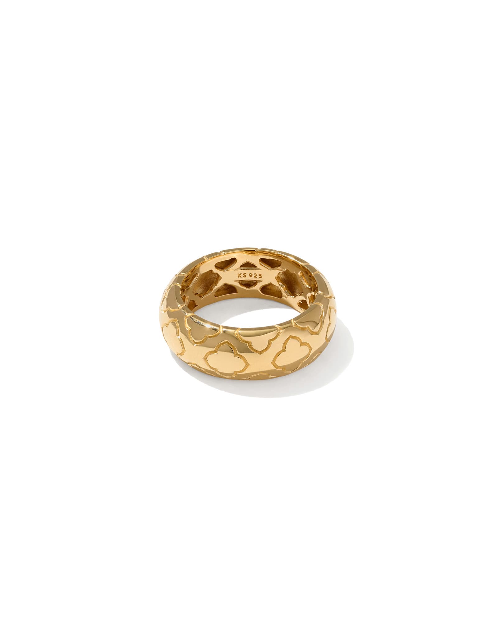 Bold Etched 18k Yellow Gold Vermeil Band Ring