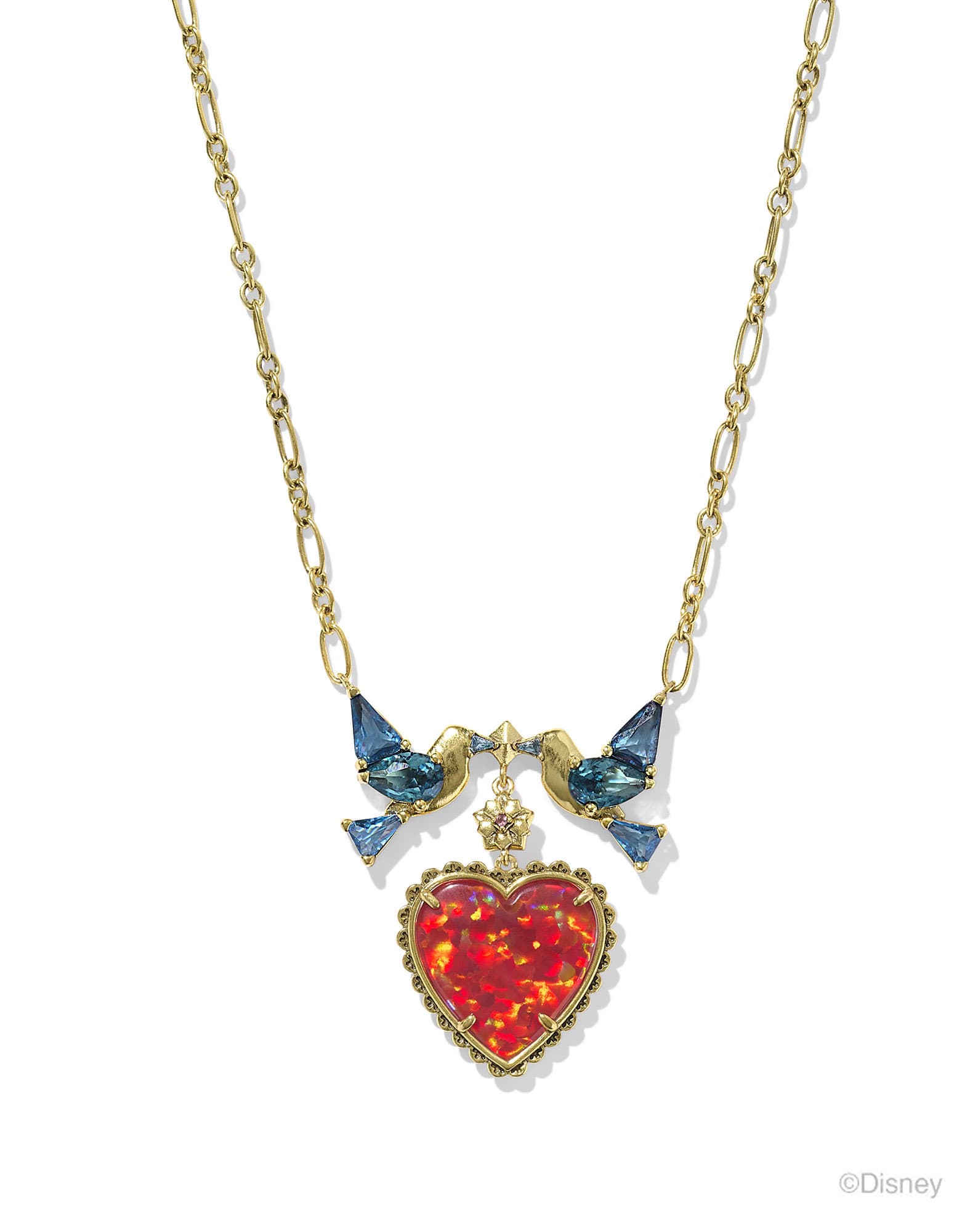 Disney | Kendra Scott Snow White Vintage Gold Heart Statement Necklace in Multi Mix