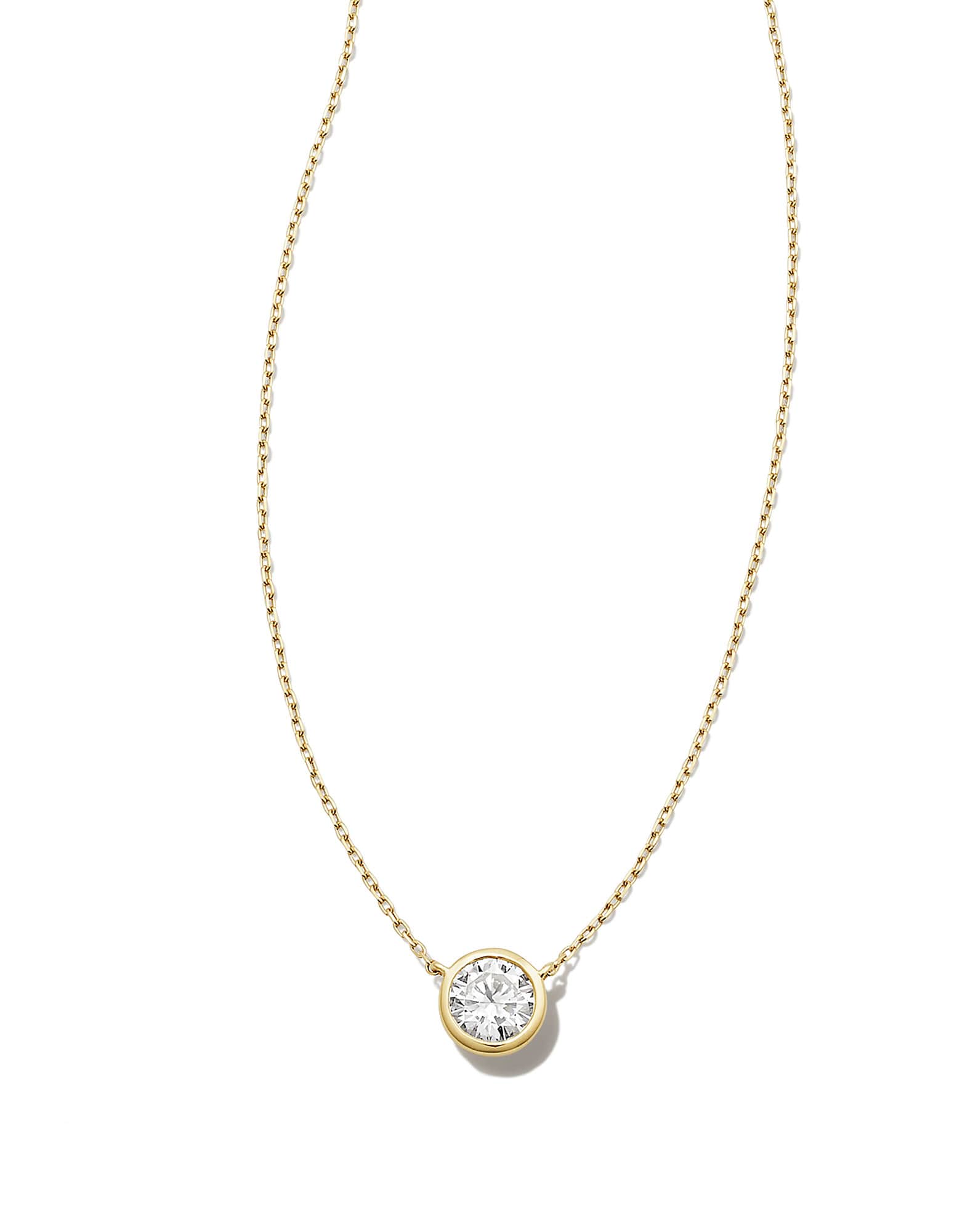 0.5 ct Lab Grown White Diamond Audrey Pendant Necklace in 14k Yellow Gold