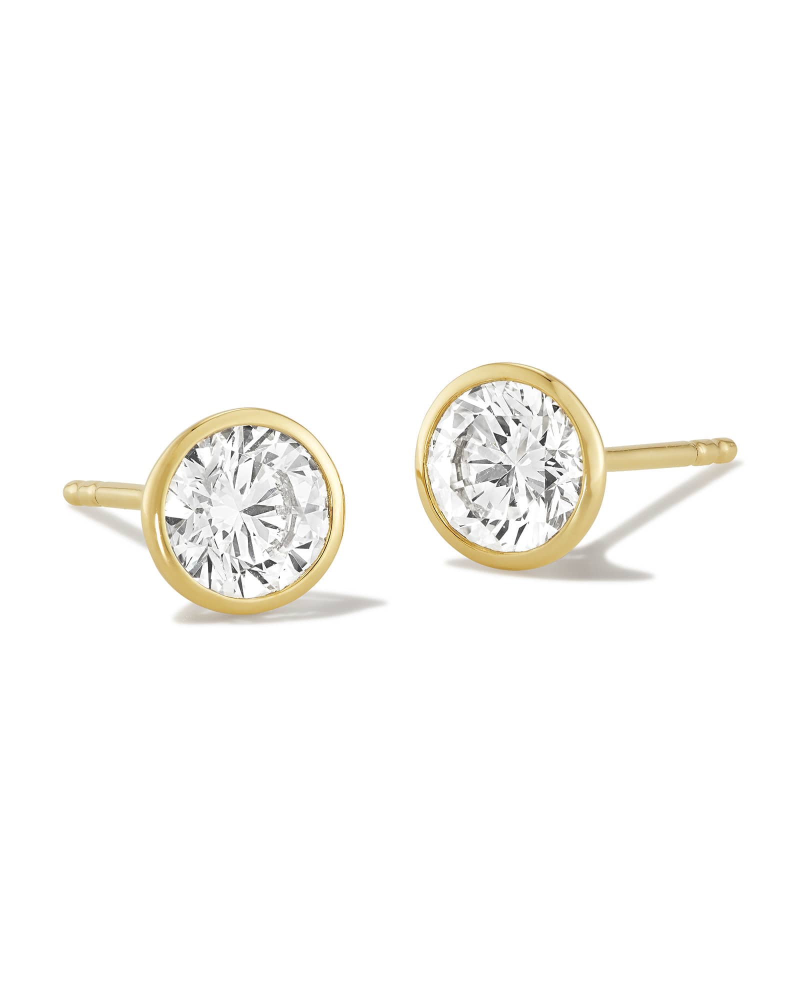 1 ct Lab Grown White Diamond Audrey Stud Earrings in 14k Yellow Gold