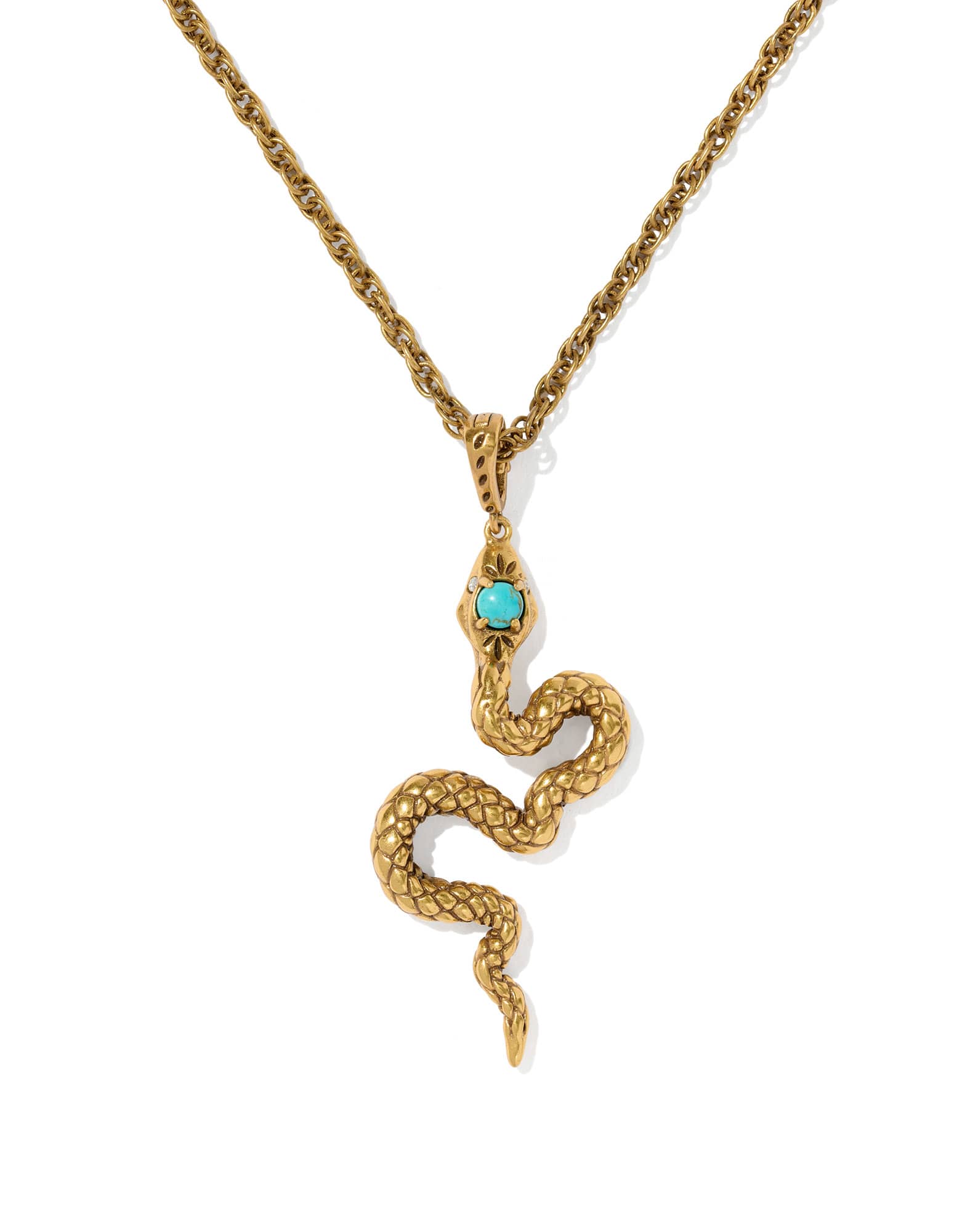 Snake Vintage Gold Large Long Pendant Necklace