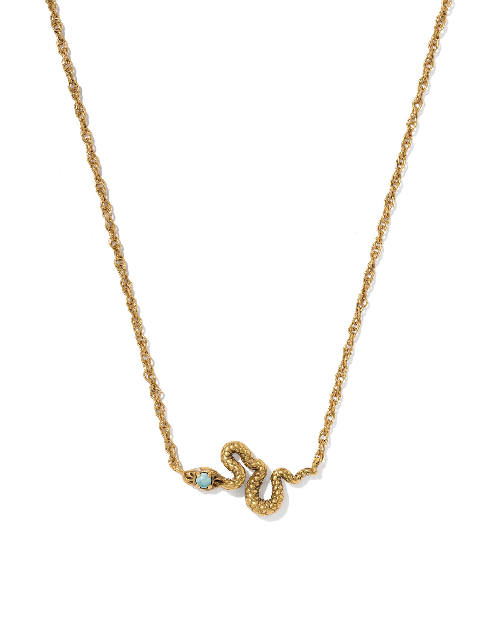 Snake Vintage Silver Short Pendant Necklace