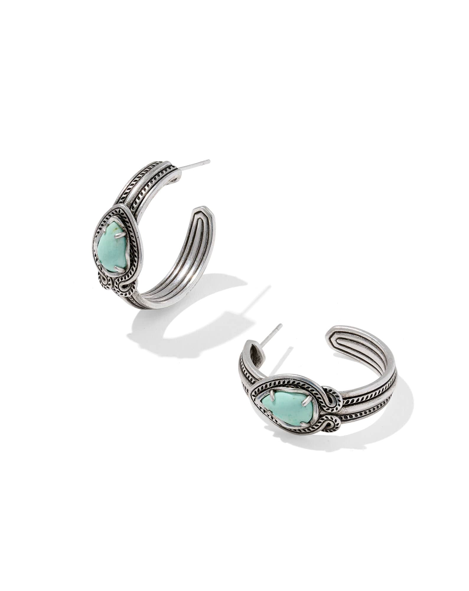 Tedi Vintage Silver Huggie Earrings