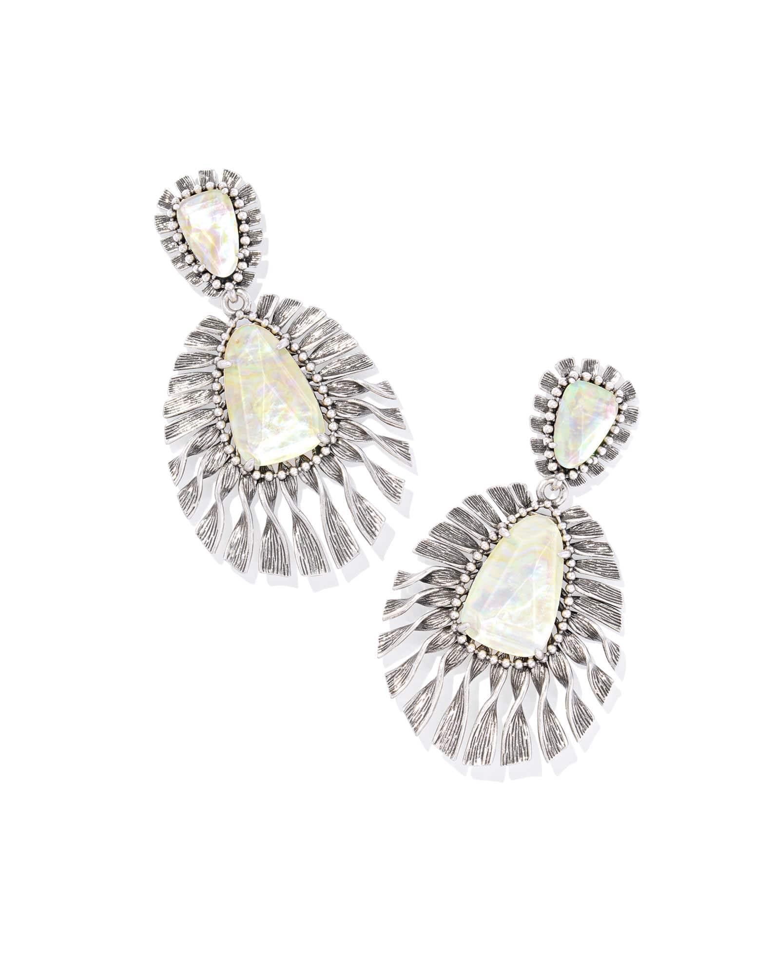Zahara Vintage Silver Statement Earrings