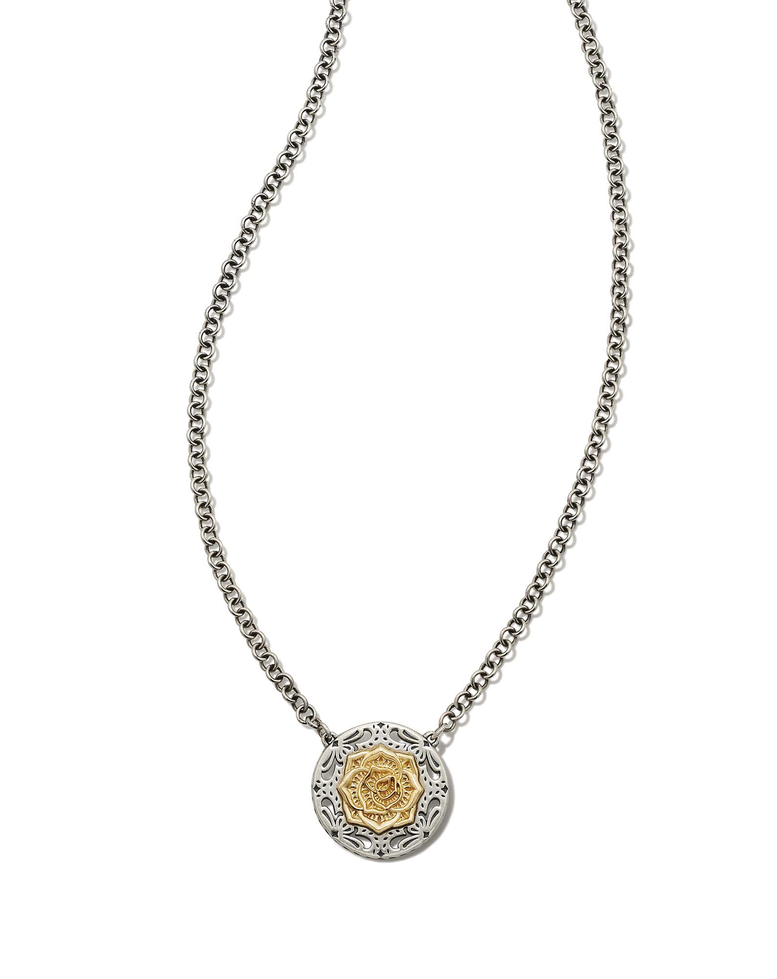 Ansel Rose Short Pendant Necklace in Mixed Metal