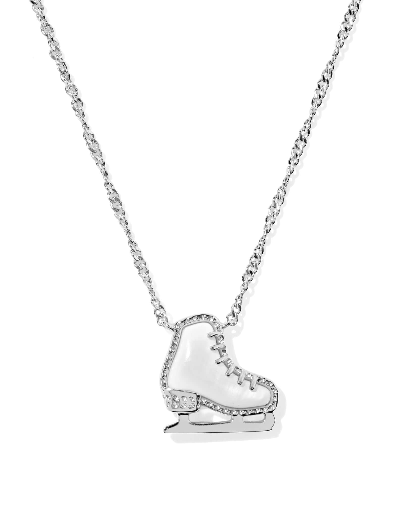 Ice Skate Silver Short Pendant Necklace