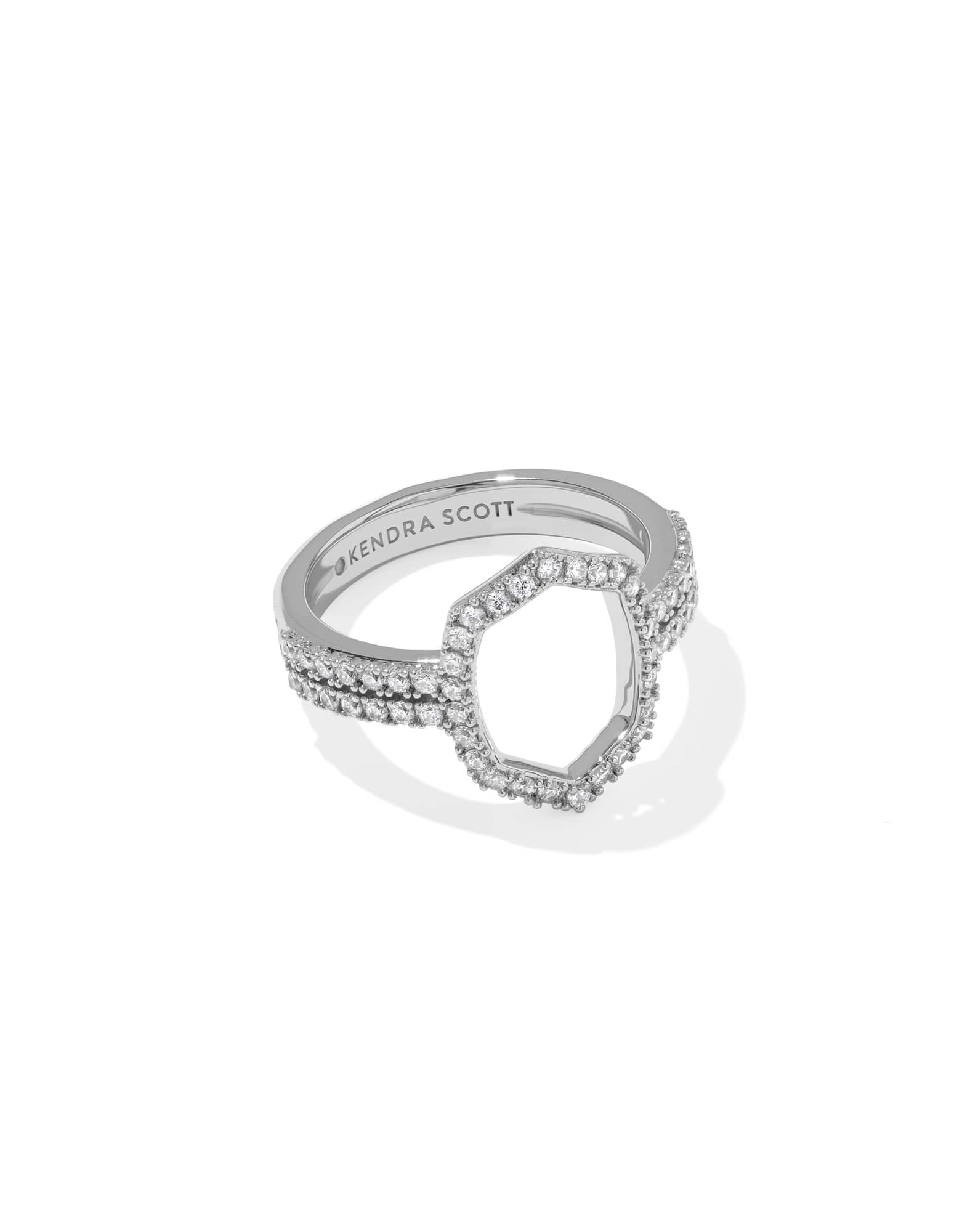 Daphne Pave Silver Cocktail Ring 