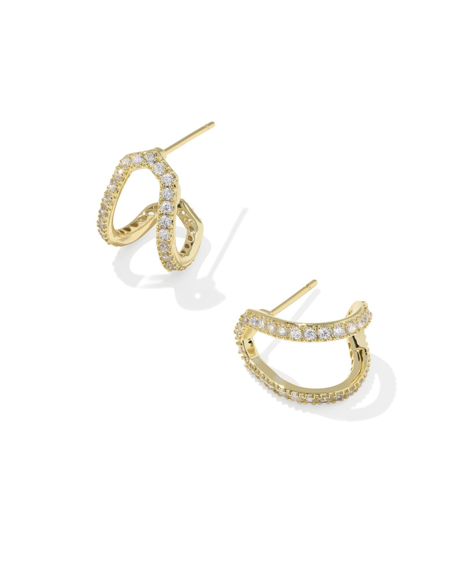 Daphne Pave Gold Huggie Earrings