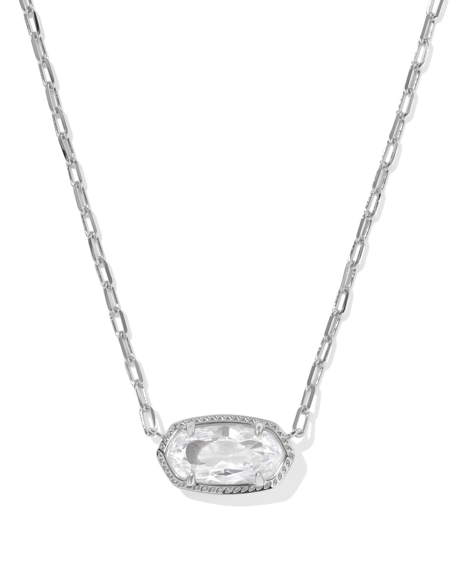 Elisa Luxe Silver Short Pendant Necklace 