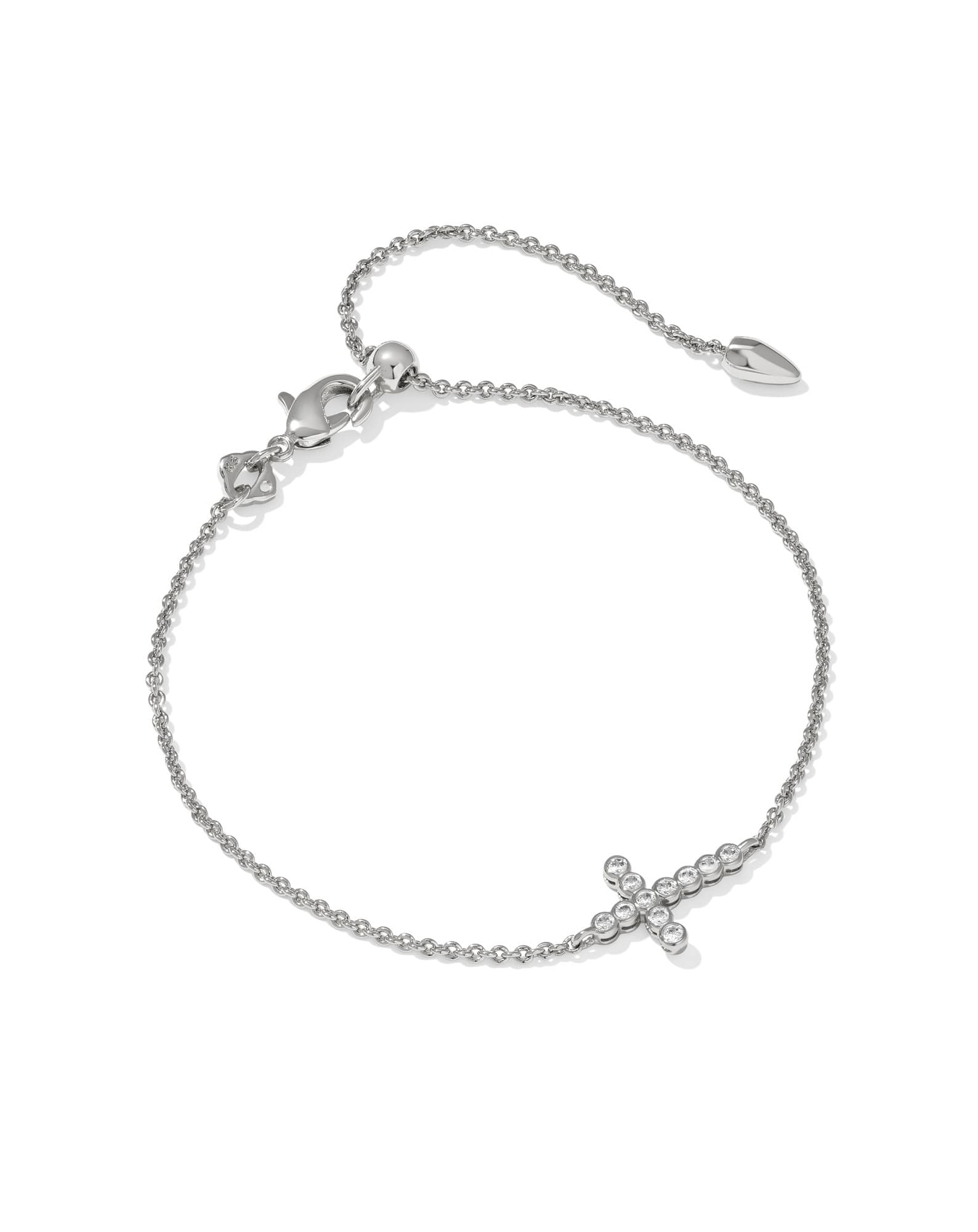 Cross Silver Crystal Delicate Chain Bracelet