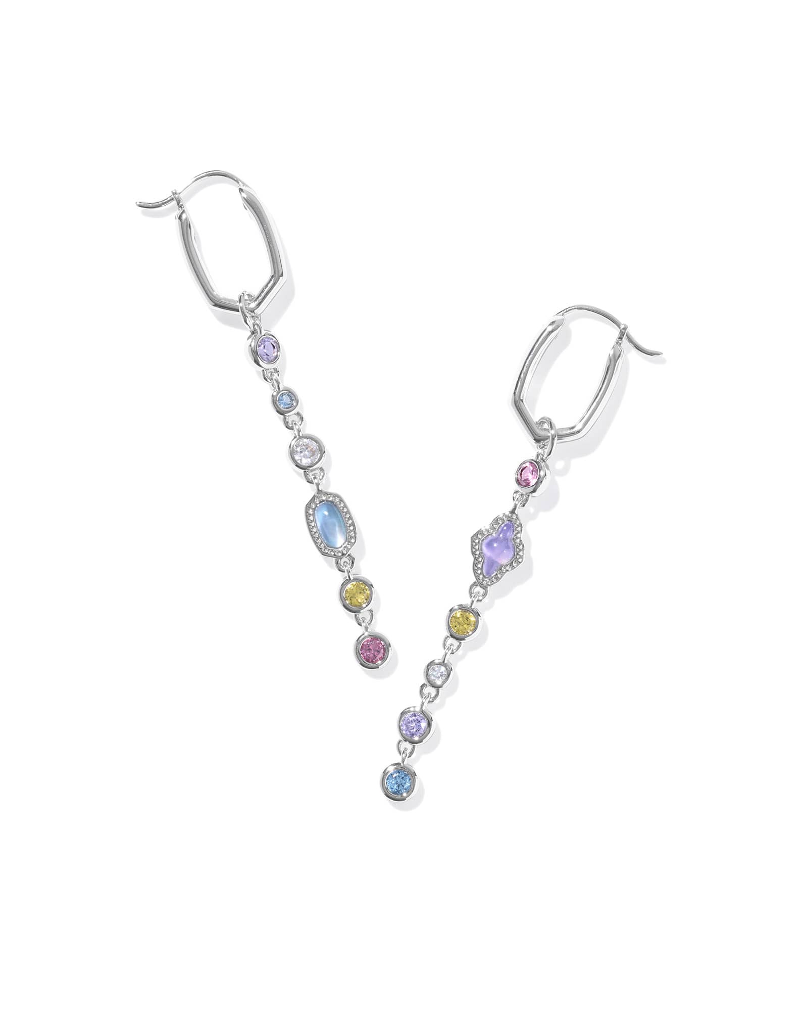 Mini Elisa and Abbie Silver Convertible Huggie Earrings