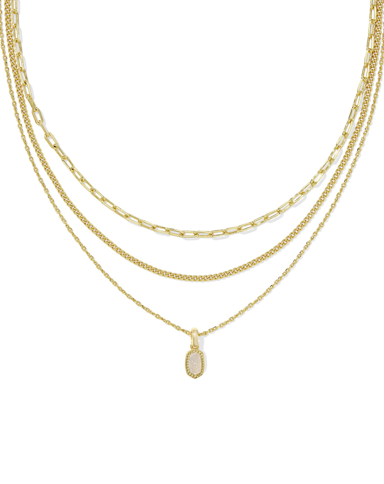 Mini Elisa Gold Triple Strand Necklace