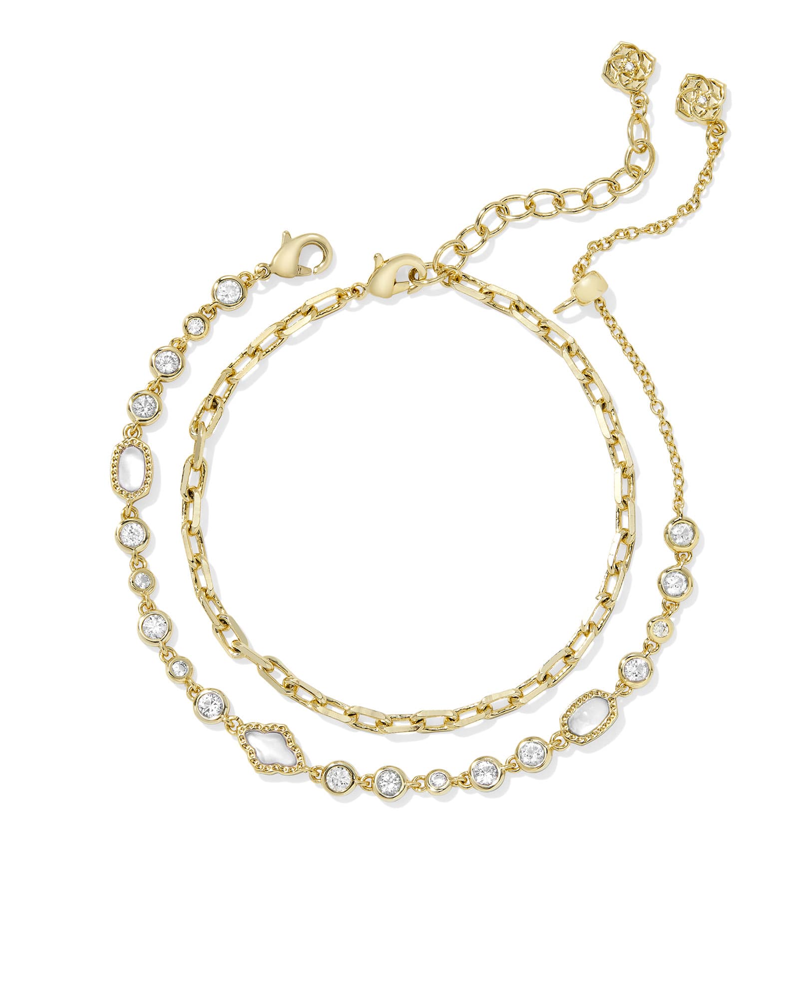 Mini Elisa and Abbie Gold Set of 2 Delicate Chain Bracelets