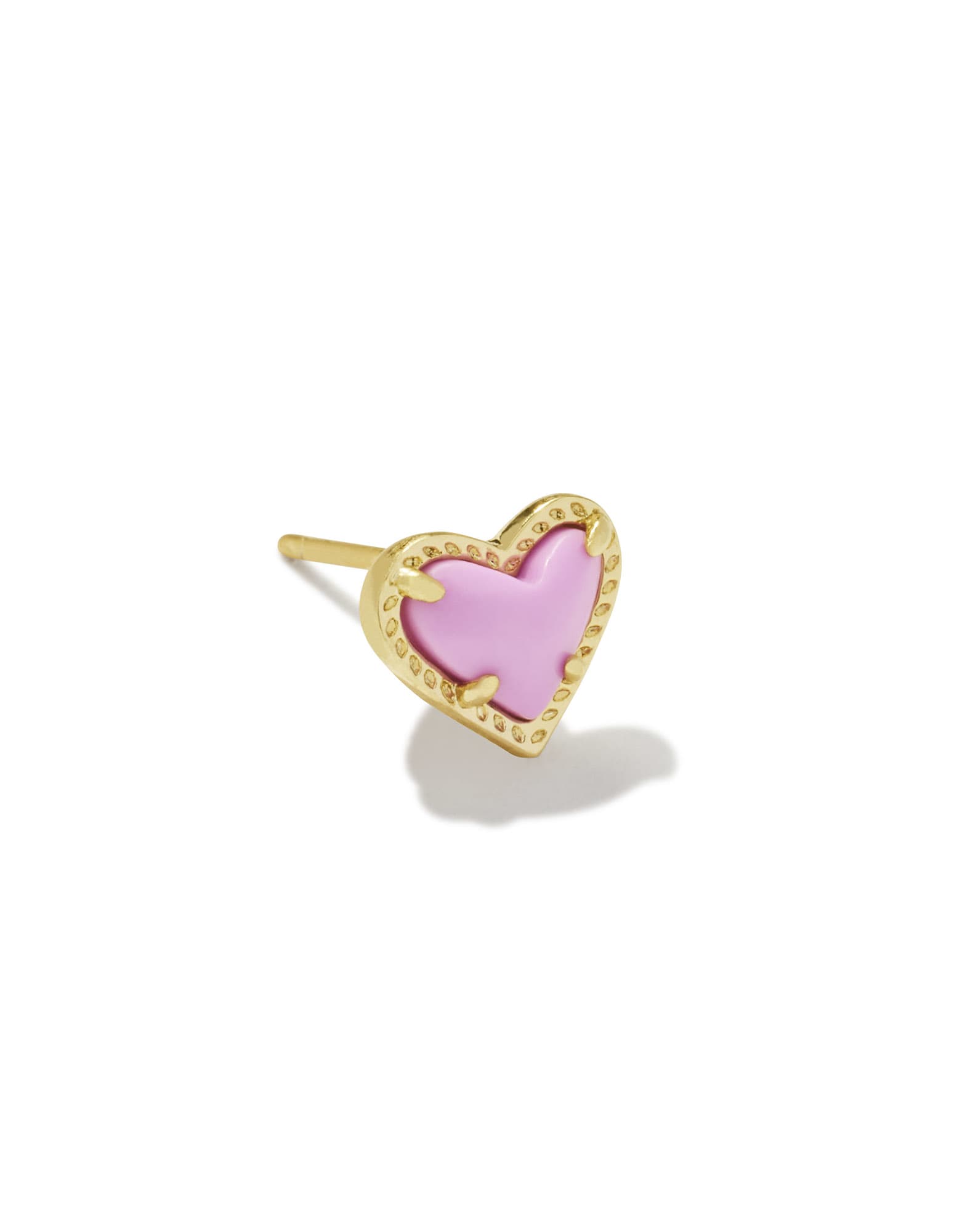 Mini Ari Heart Gold Single Stud Earring in Fuchsia Magnesite