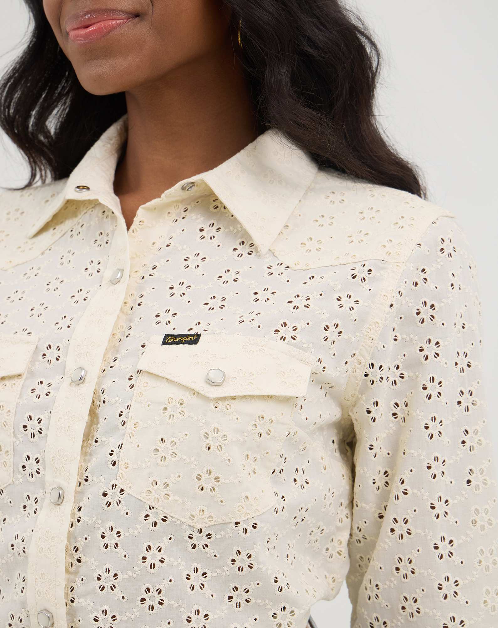 Wrangler® x Yellow Rose by Kendra Scott Vintage Pearl Snap Western Shirt