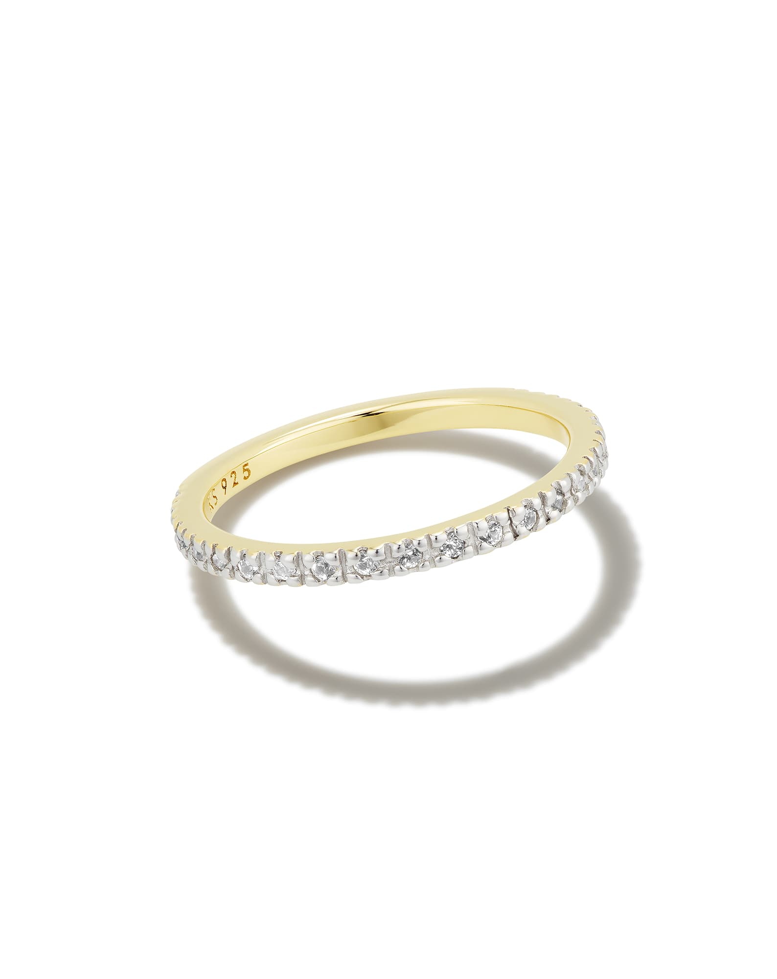 Arynn 18k Gold Vermeil Band Ring in White Sapphire