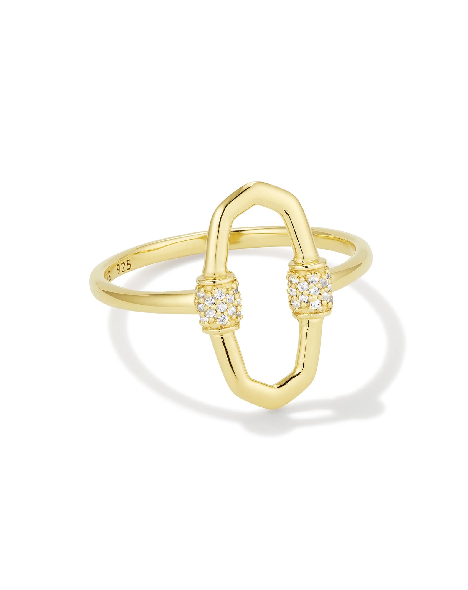 Bristol 18k Gold Vermeil Band Ring in White Sapphire