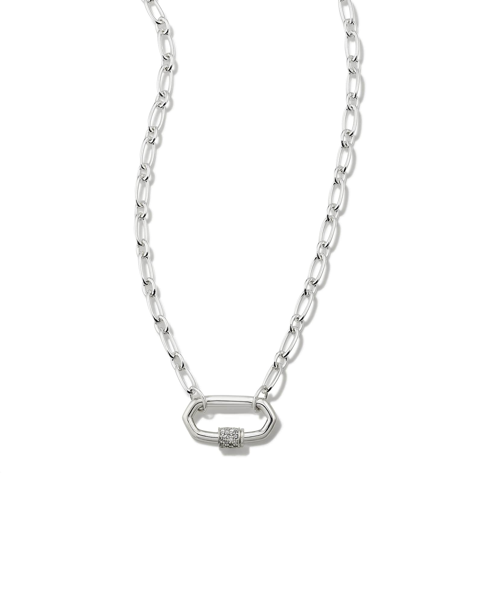 Bristol Sterling Silver Link Necklace in White Sapphire