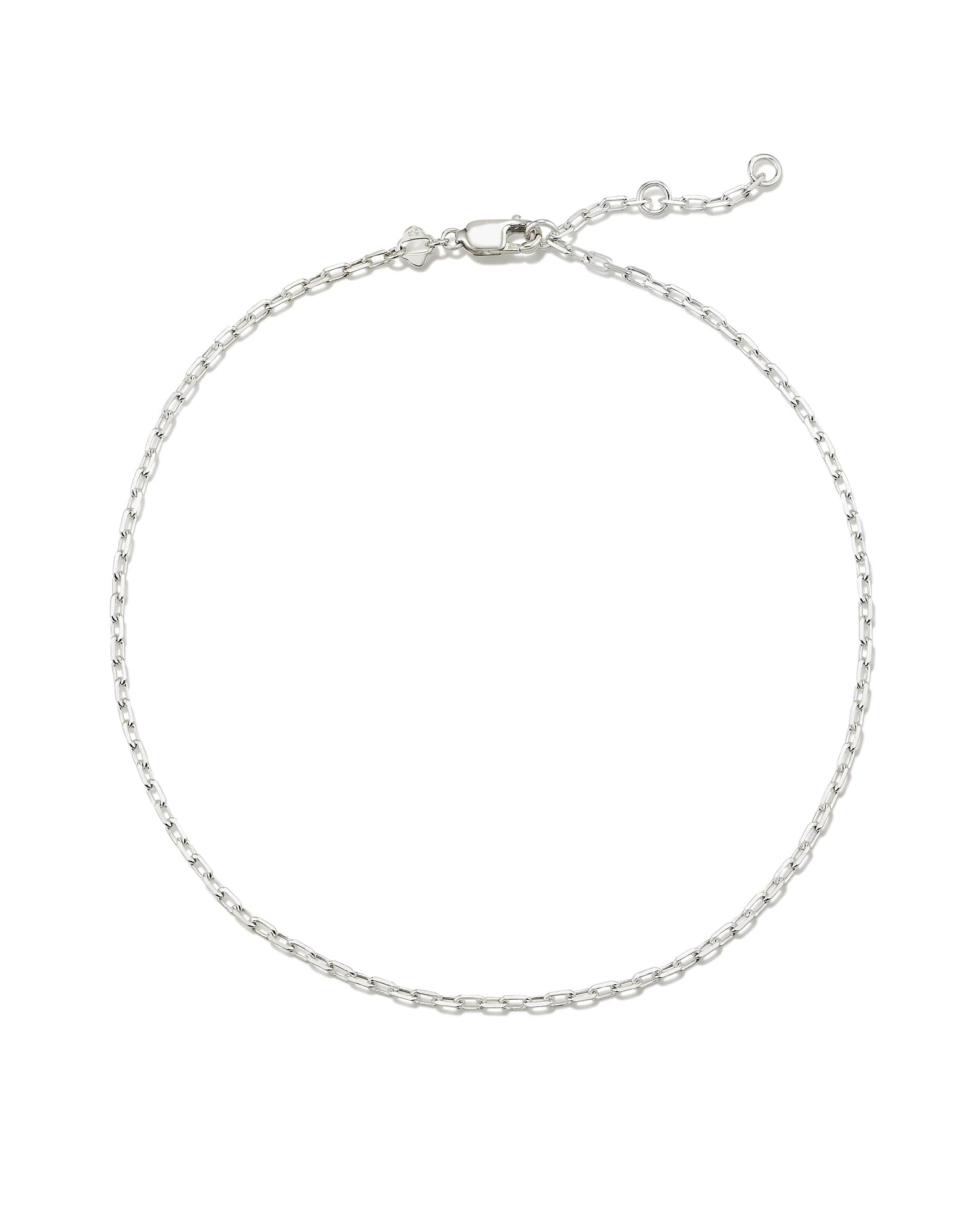 Mini Paperclip Chain Anklet in Sterling Silver