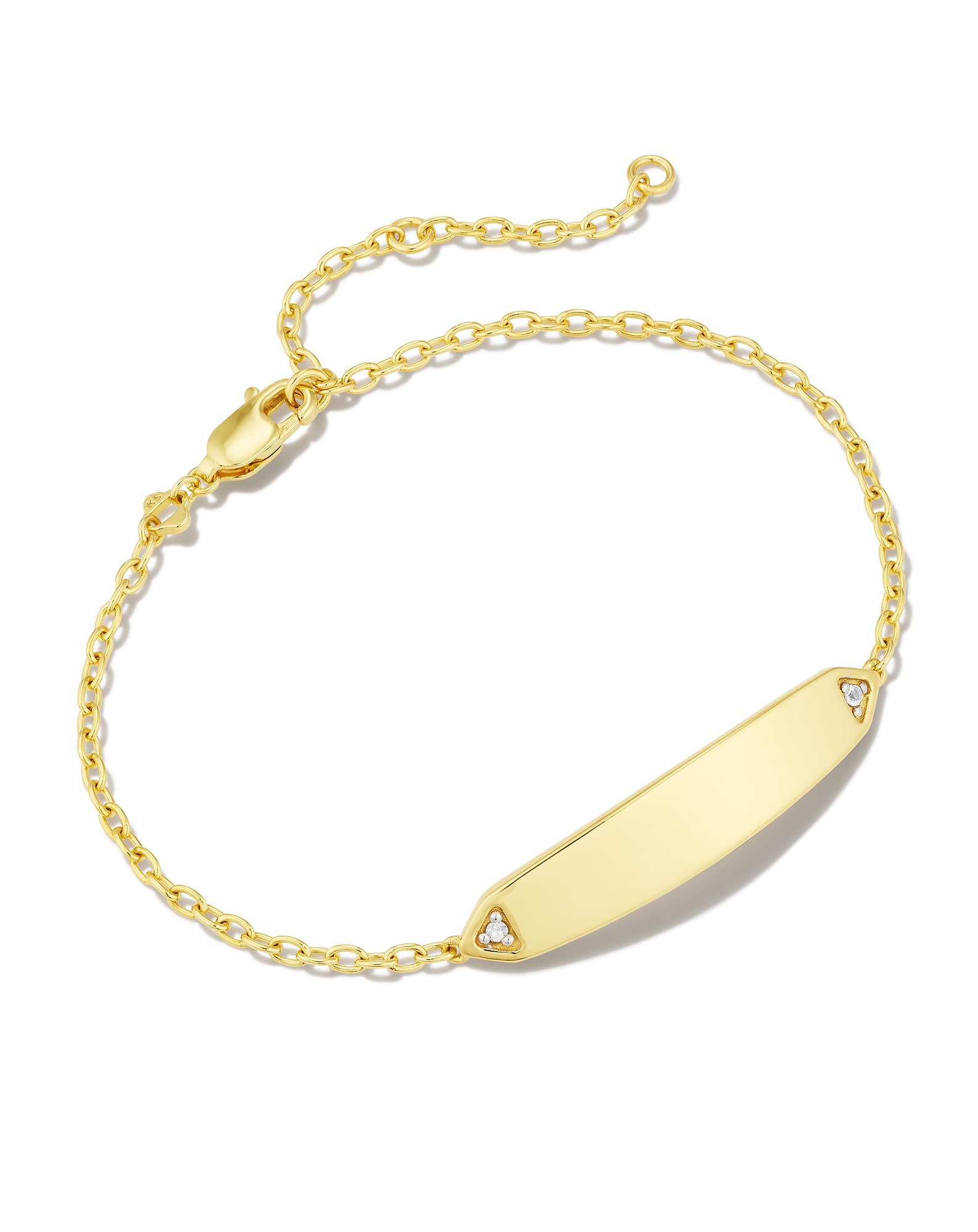 Tinsley 18k Gold Vermeil Chain Bracelet in White Topaz