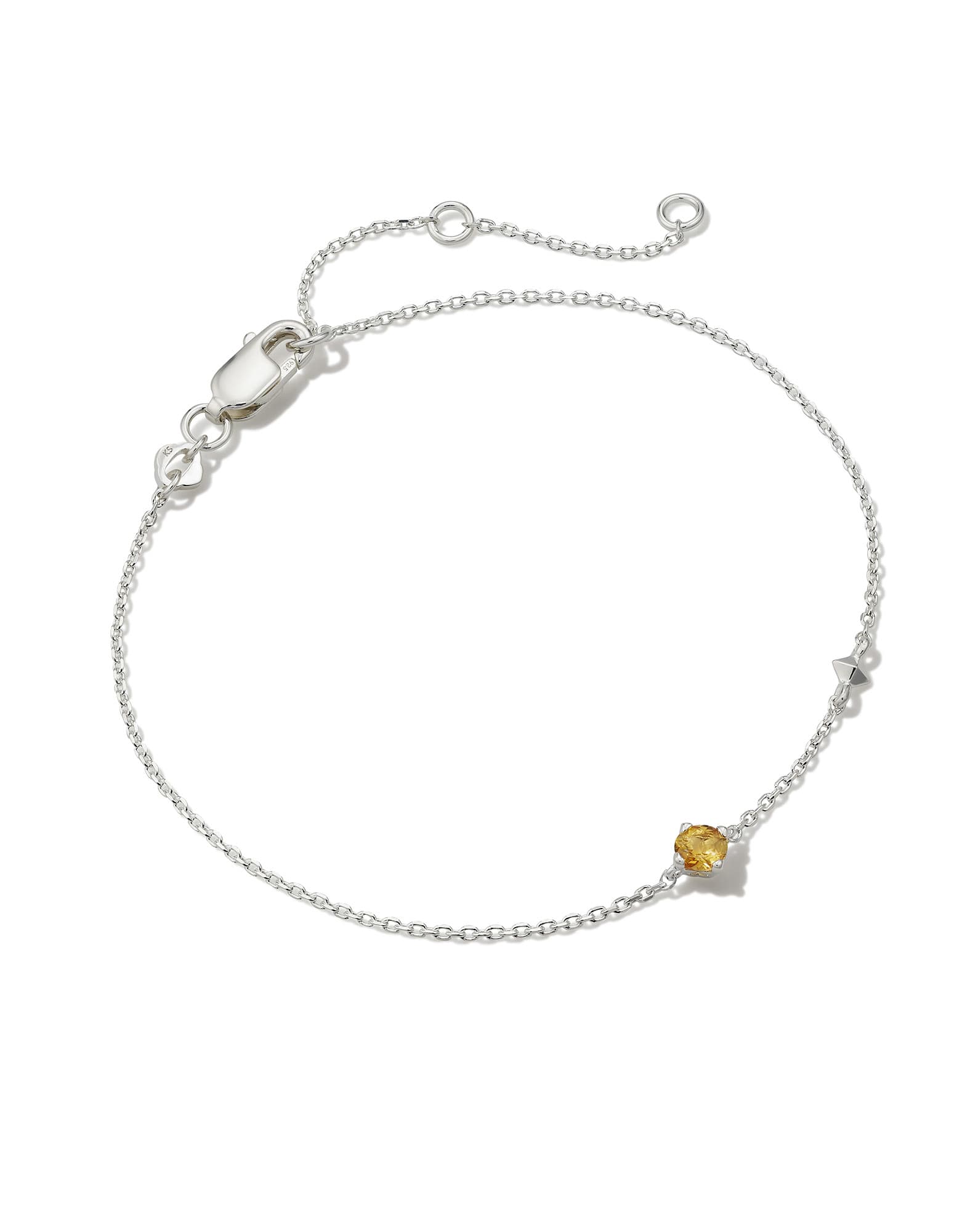 Maisie Sterling Silver Delicate Chain Bracelet in Orange Citrine