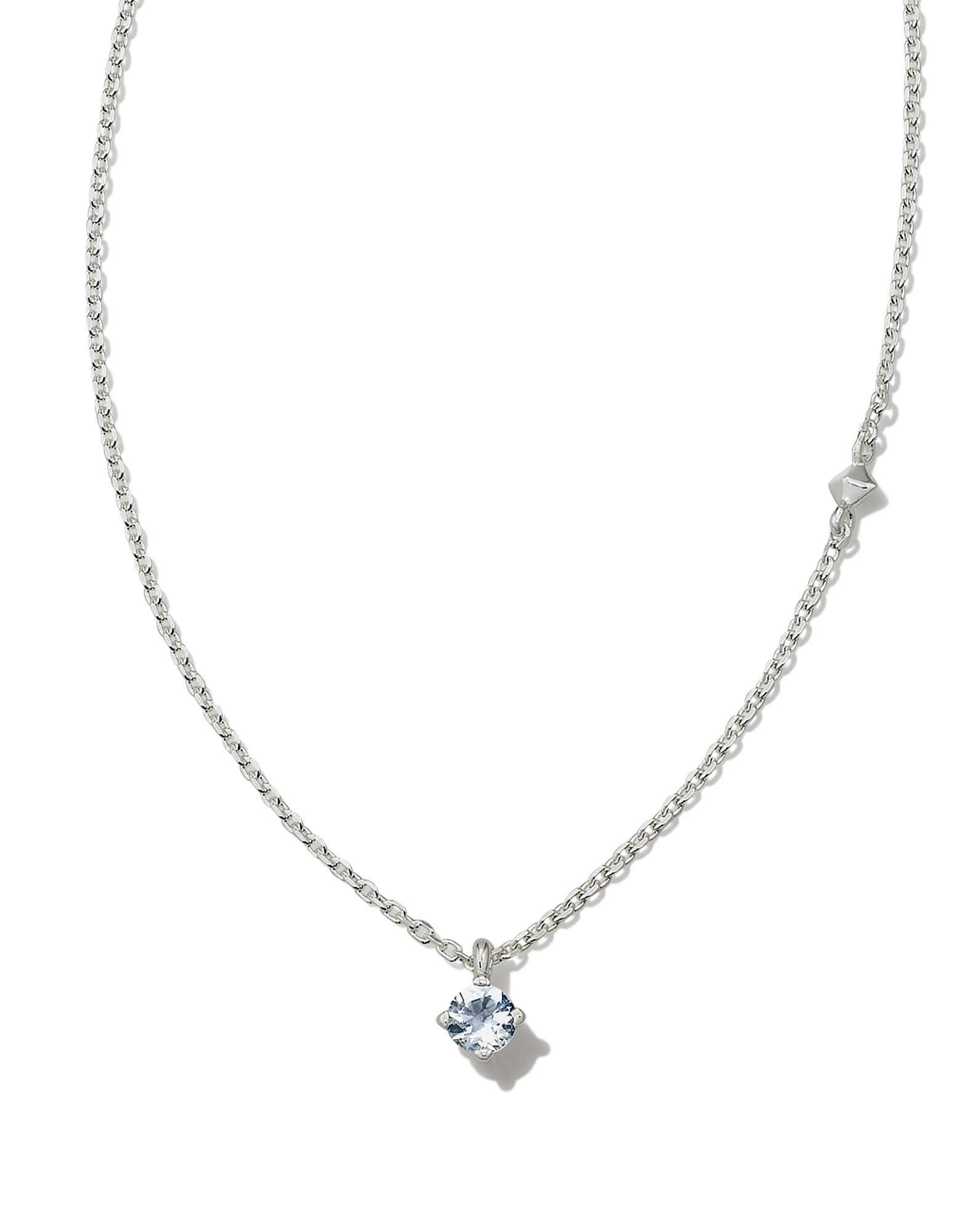 Maisie Sterling Silver Pendant Necklace in Aquamarine