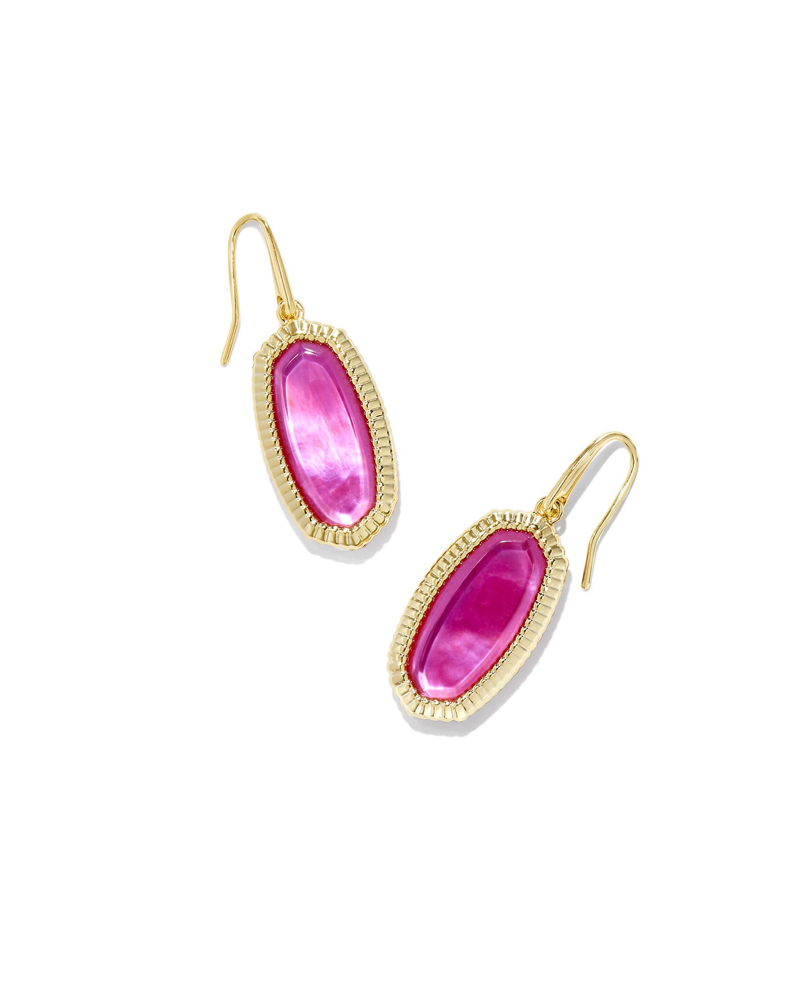Dani Gold Ridge Frame Drop Earrings in Azalea Illusion