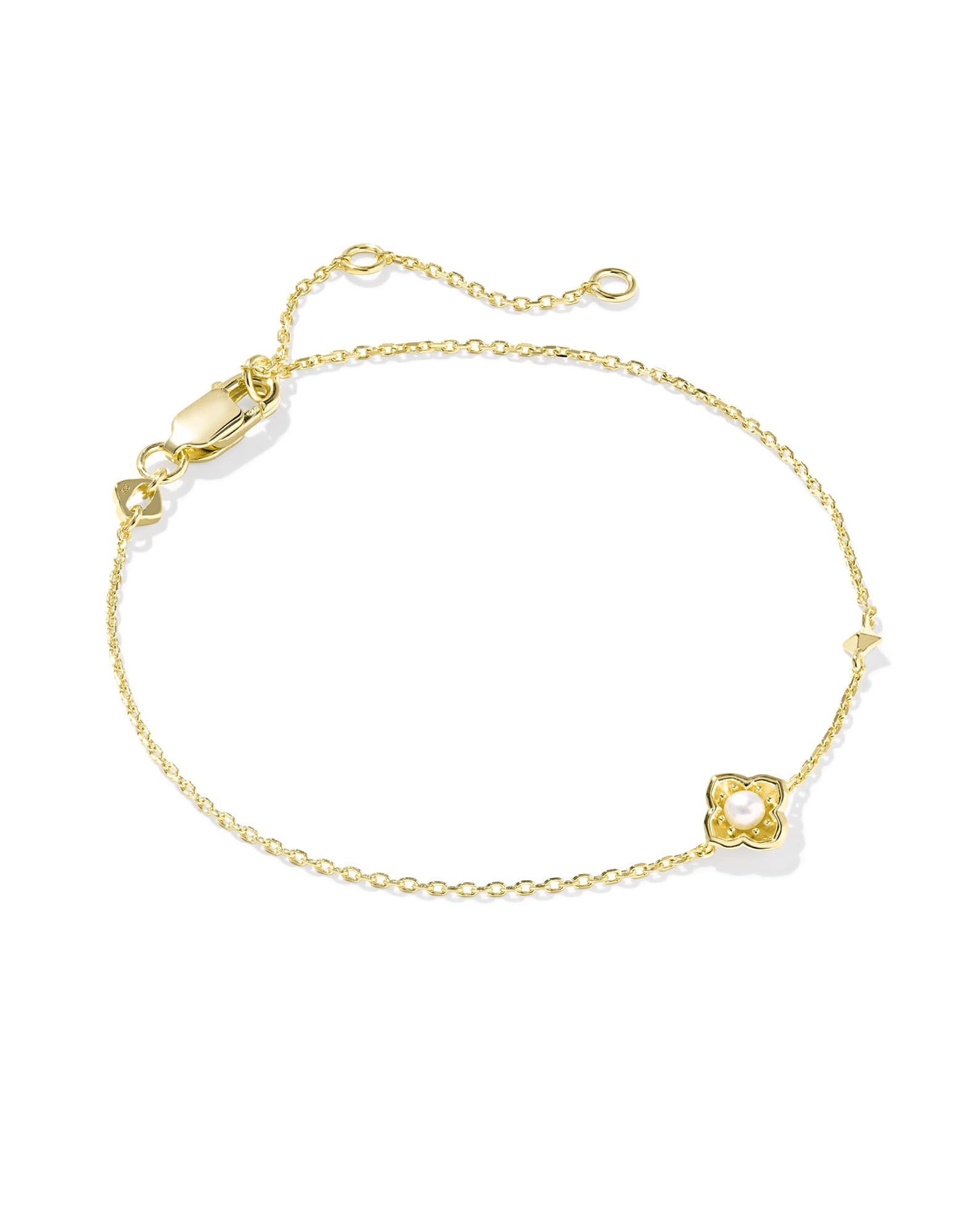 Dira 18k Gold Vermeil Pearl Delicate Chain Bracelet