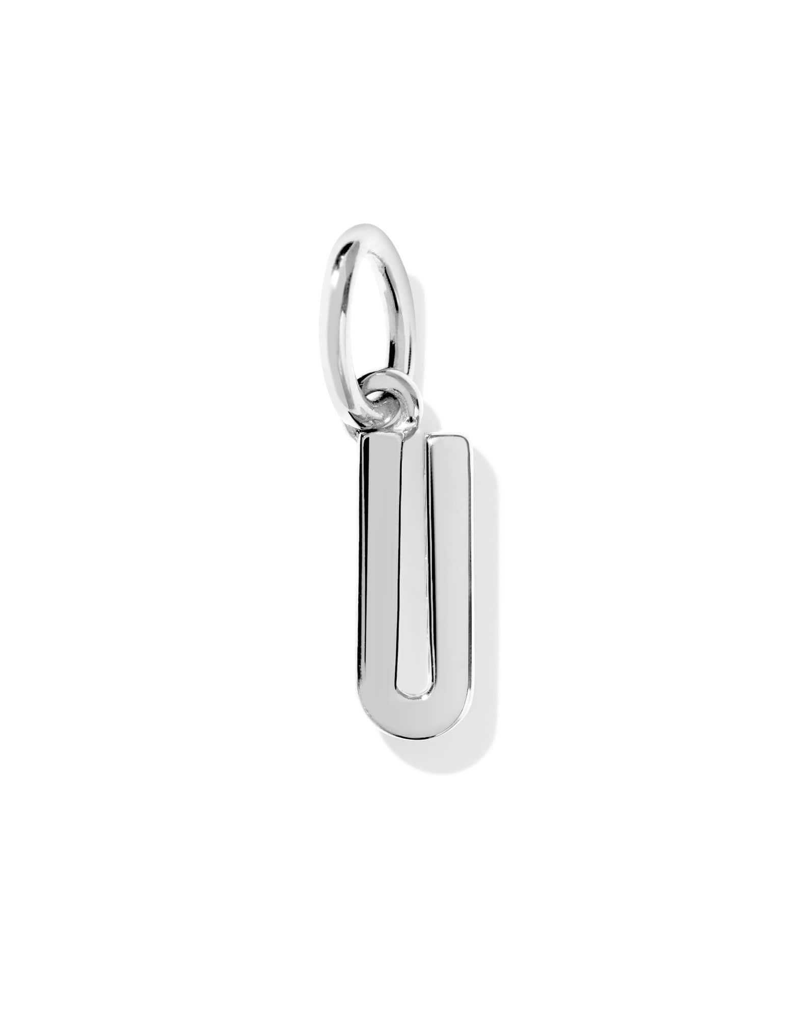 Metal Letter U Sterling Silver Charm