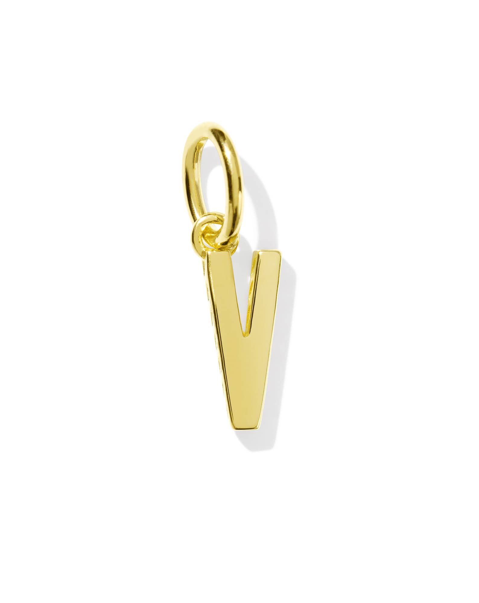 Metal Letter V 18k Gold Vermeil Charm