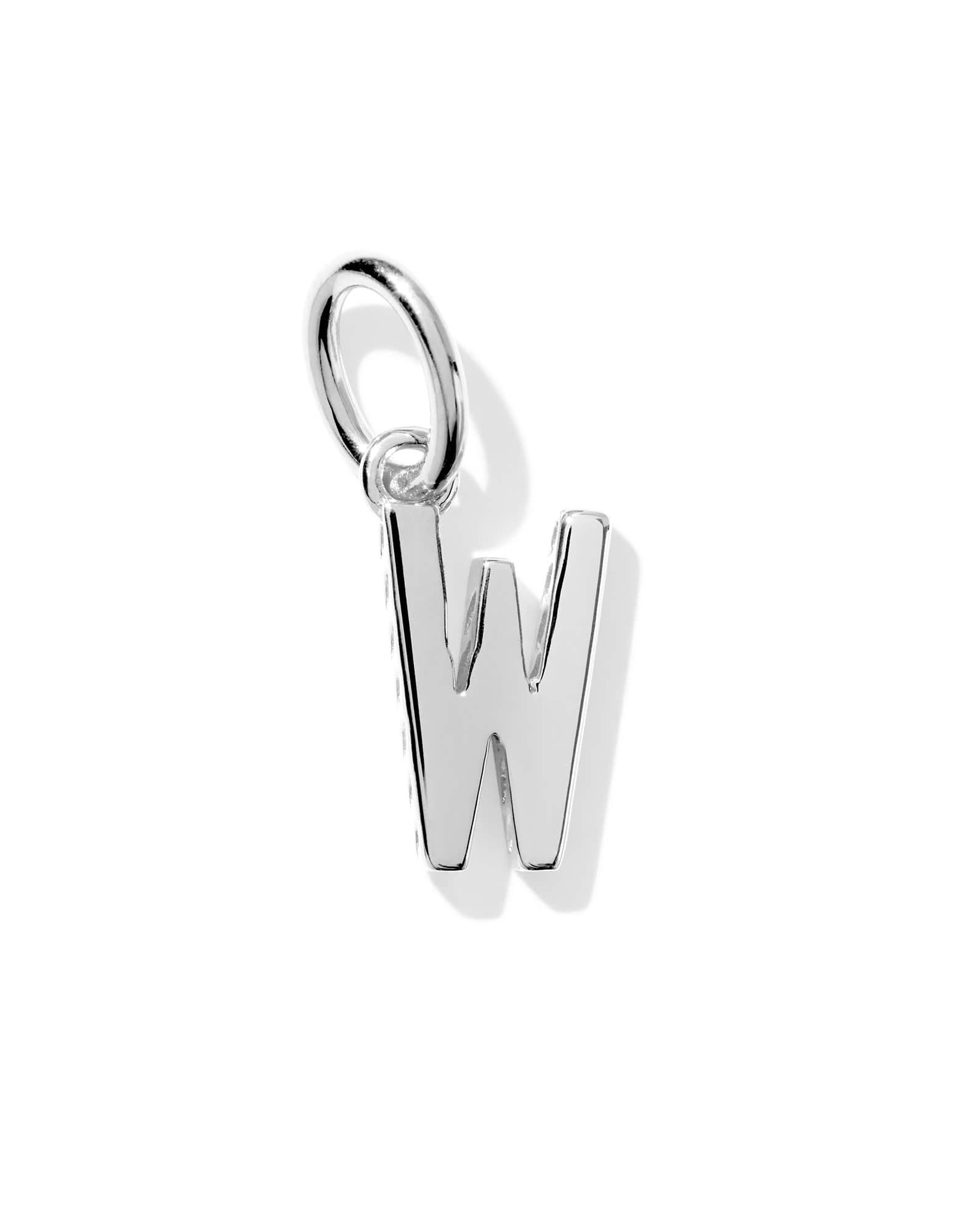 Metal Letter W Sterling Silver Charm