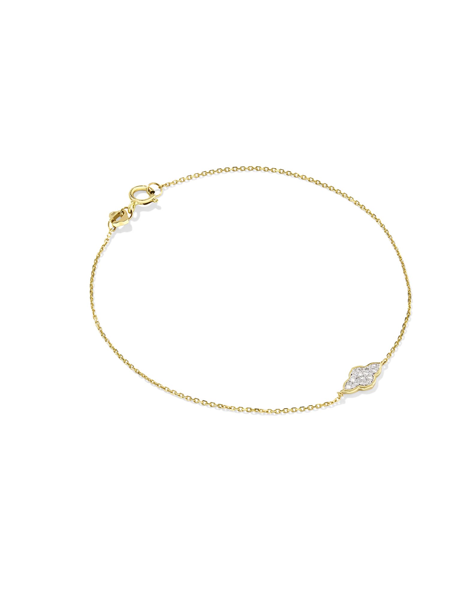 Abbie 14k Yellow Gold Pave Delicate Chain Bracelet