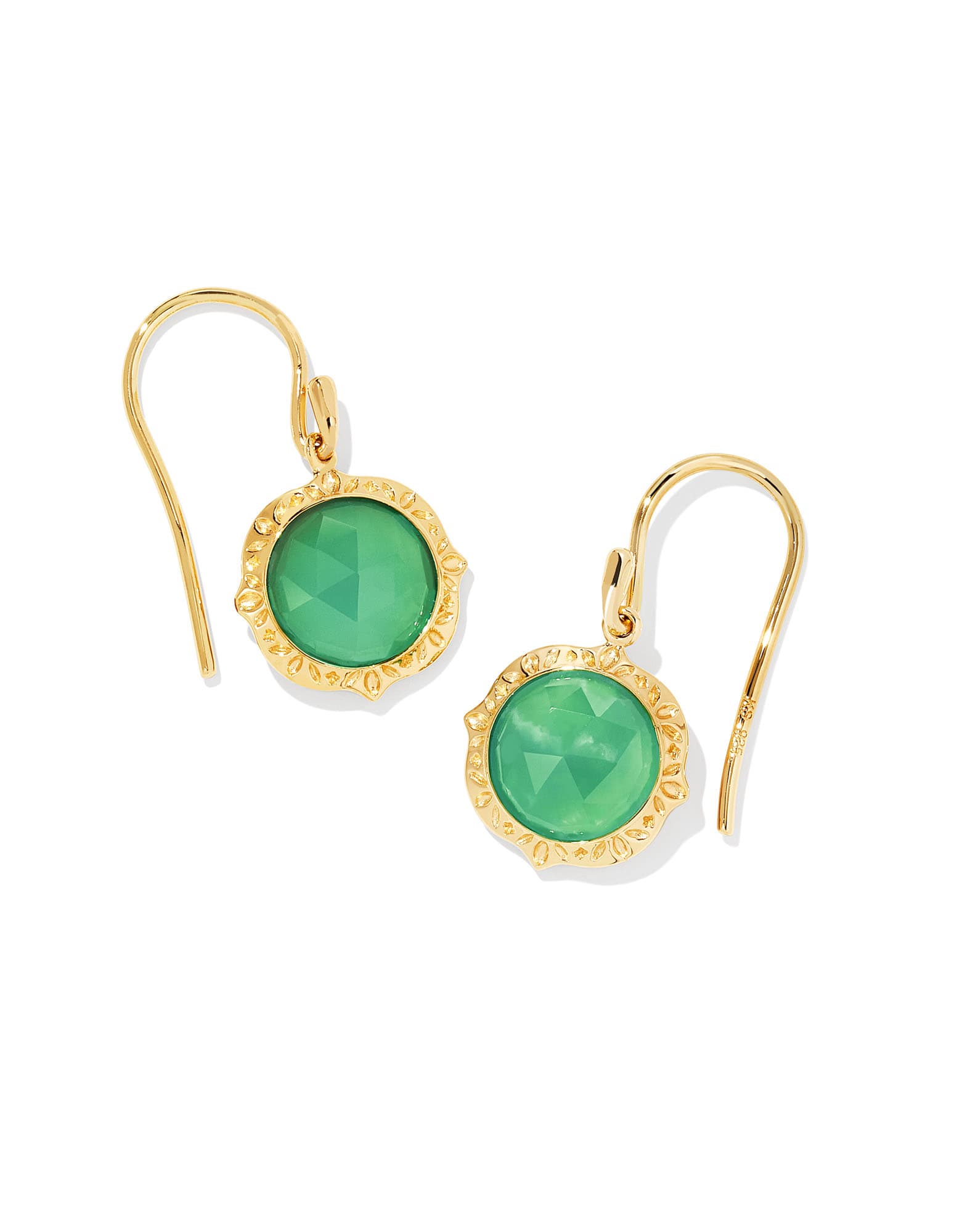 Sage 18k Gold Vermeil Drop Earrings in Chrysoprase