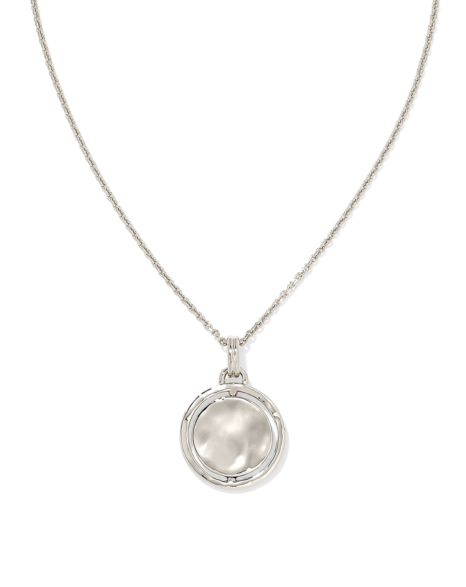 Spinning Hammered Pendant Necklace in Sterling Silver