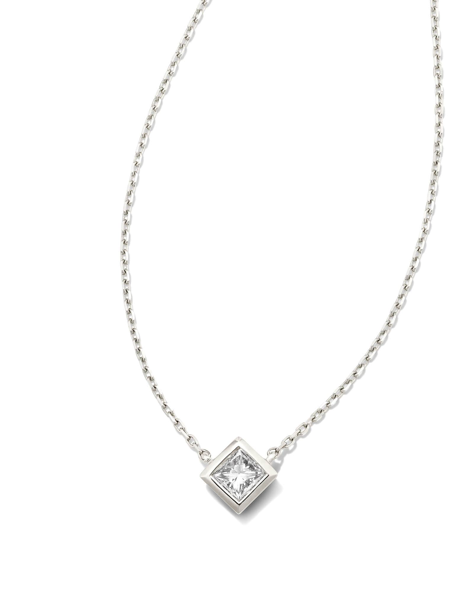0.16 ct Michelle 14k White Gold Pendant Necklace in White Diamond
